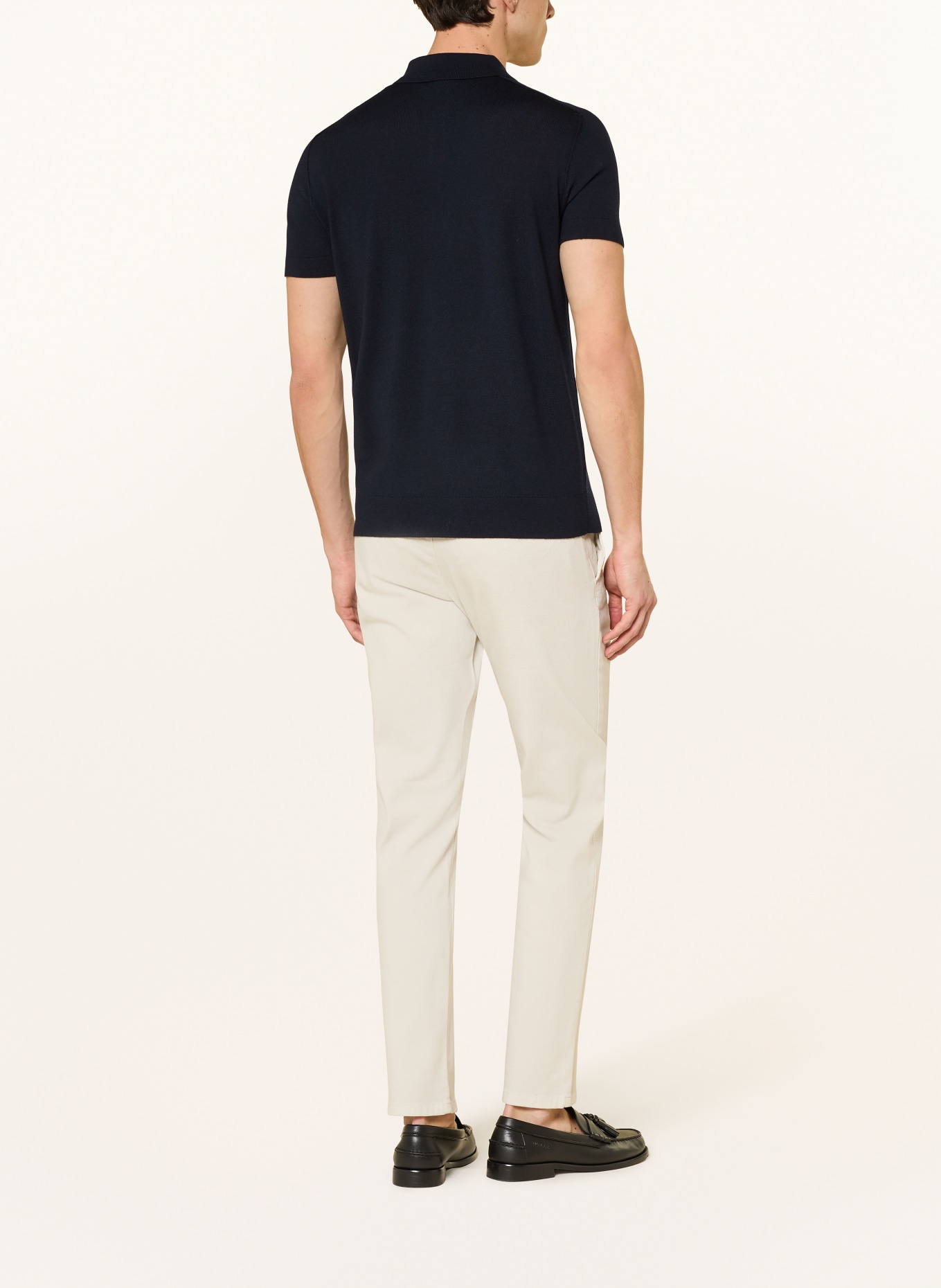 STROKESMAN'S Strick-Poloshirt: SCHWARZ