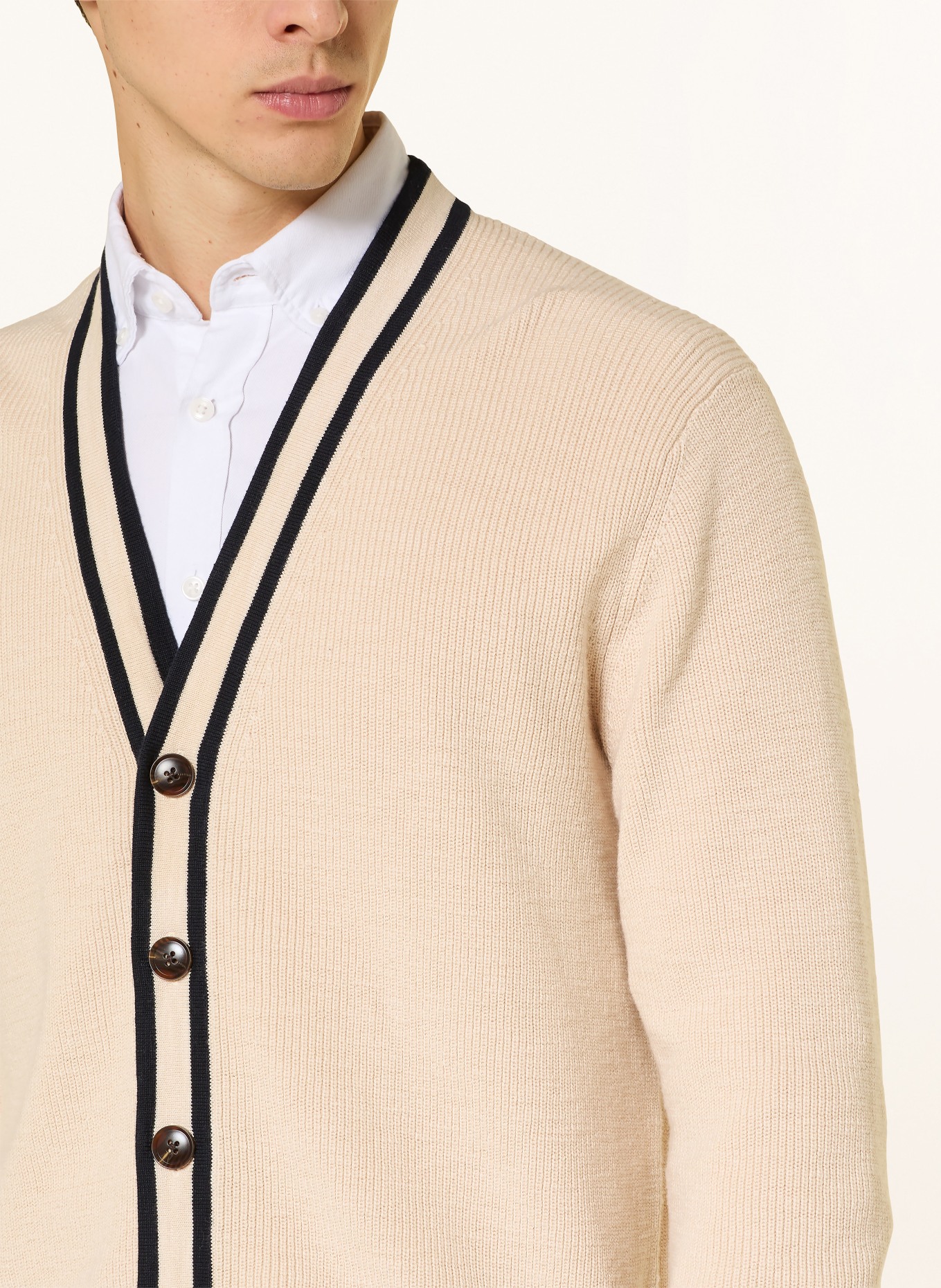 STROKESMAN'S Strickjacke: BEIGE / SCHWARZ