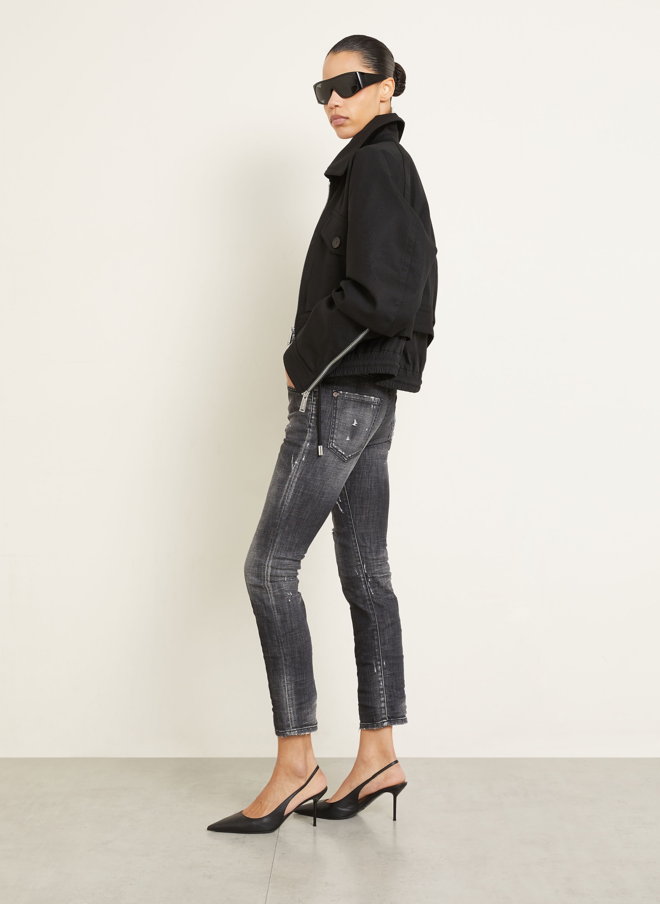 DSQUARED2 Cropped Jeans TEDDY: 900 BLACK