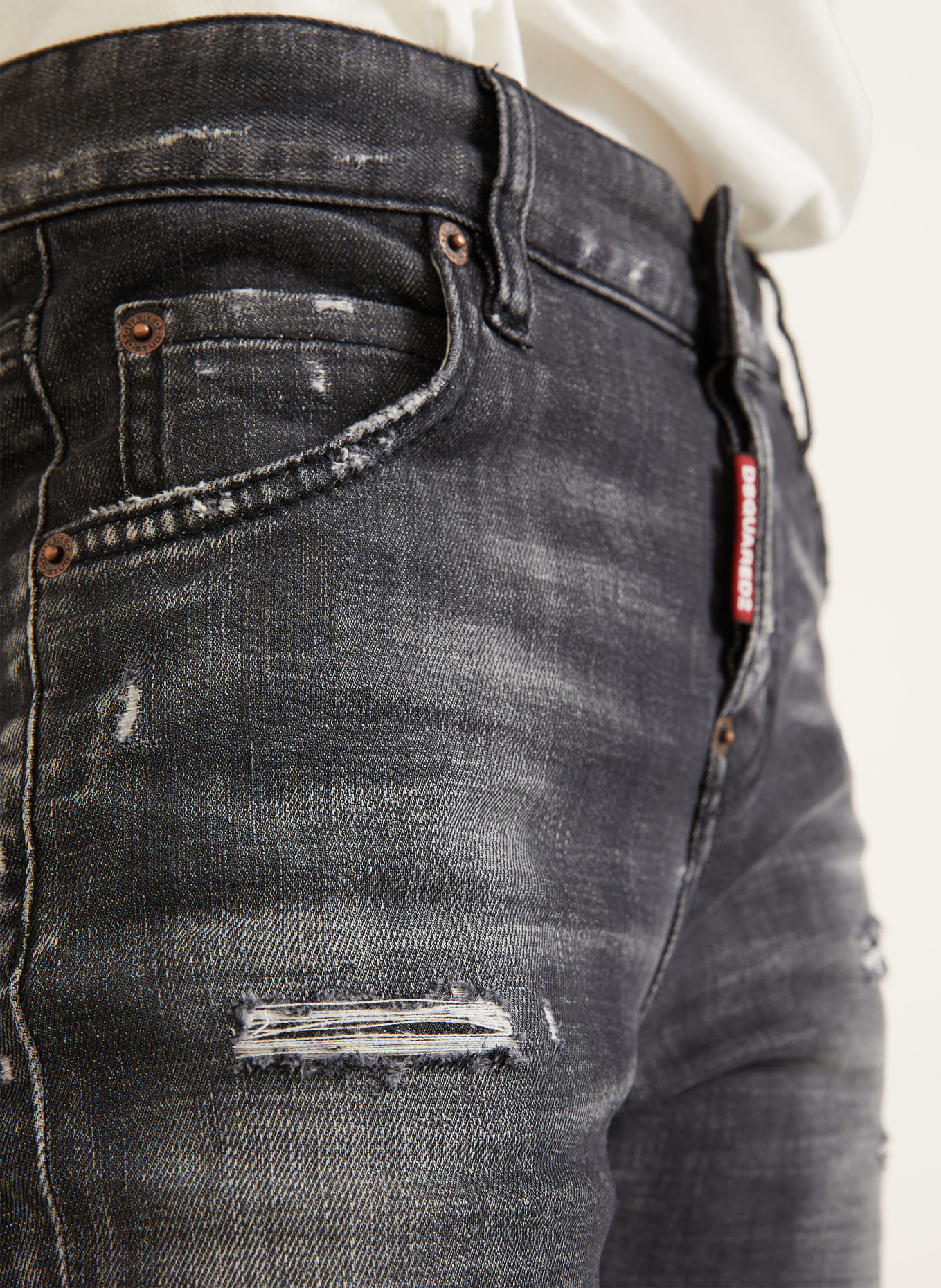 DSQUARED2 Cropped Jeans TEDDY: 900 BLACK