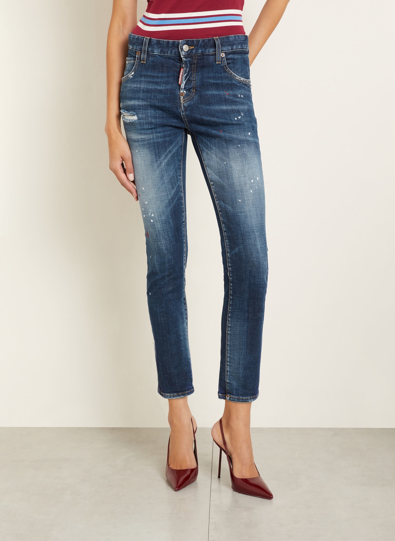 DSQUARED2 Cropped Jeans TEDDY: 470 NAVY BLUE