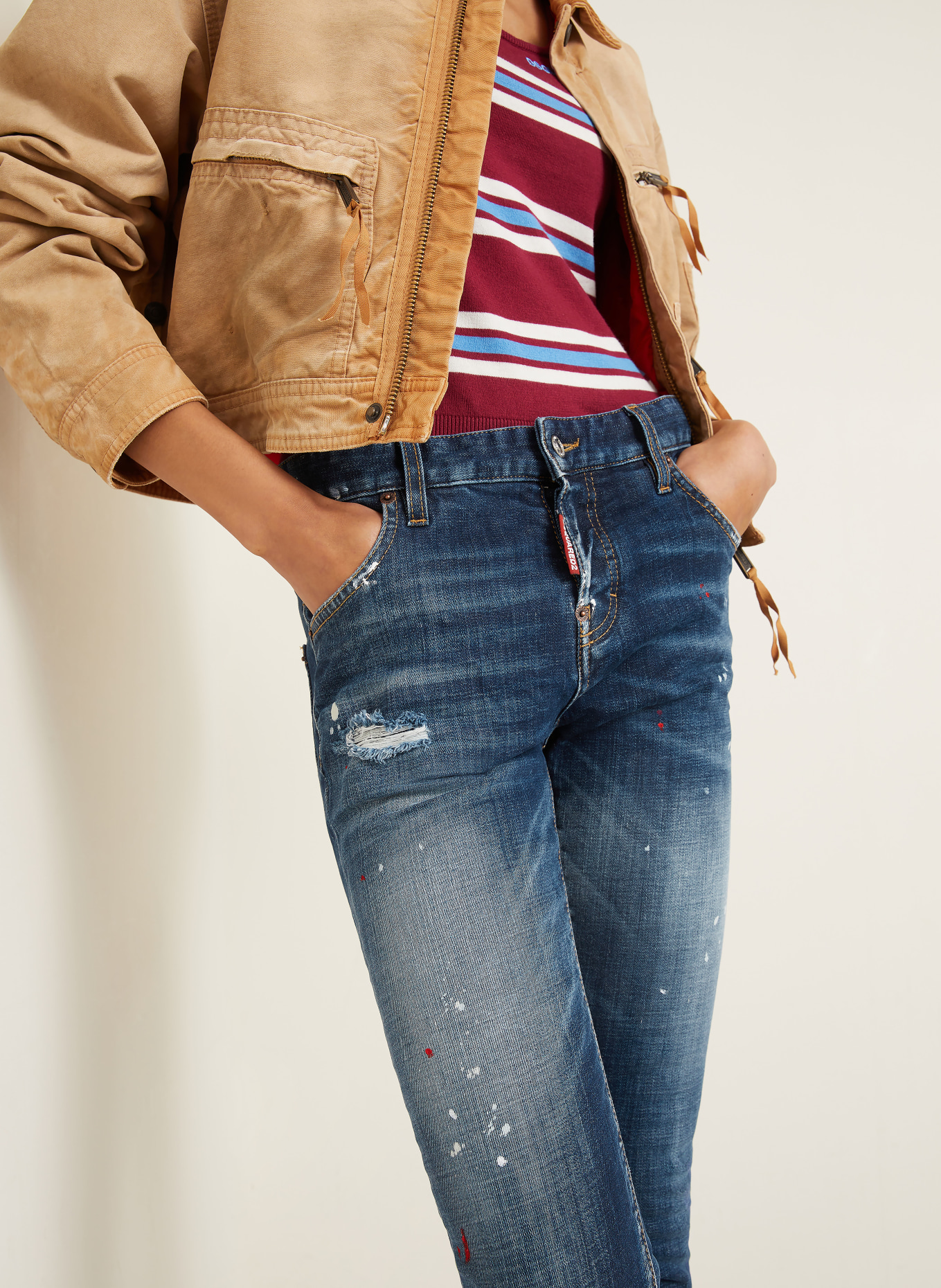 DSQUARED2 Cropped Jeans TEDDY: 470 NAVY BLUE