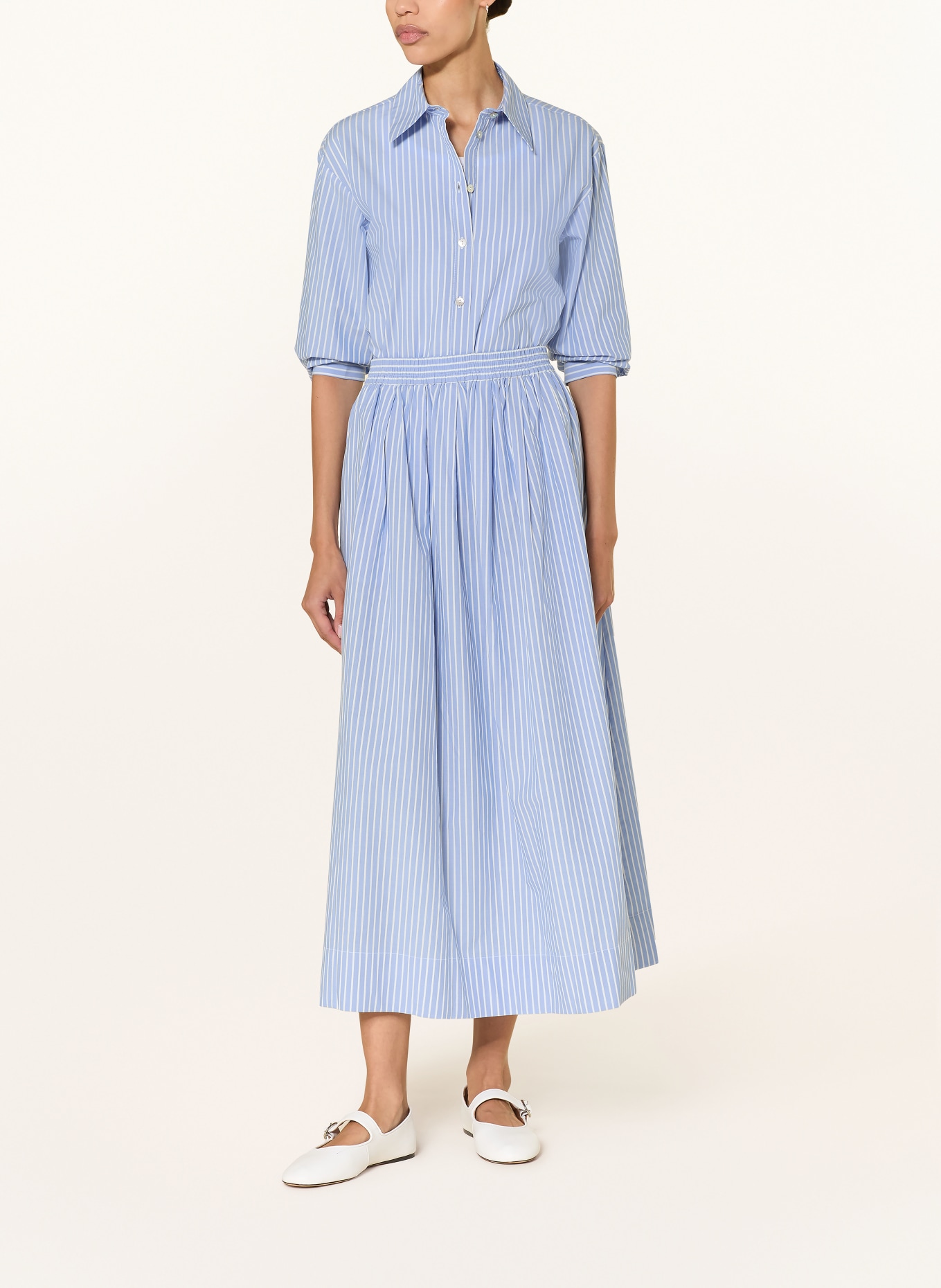 lilienfels Hemdbluse: HELLBLAU / WEISS