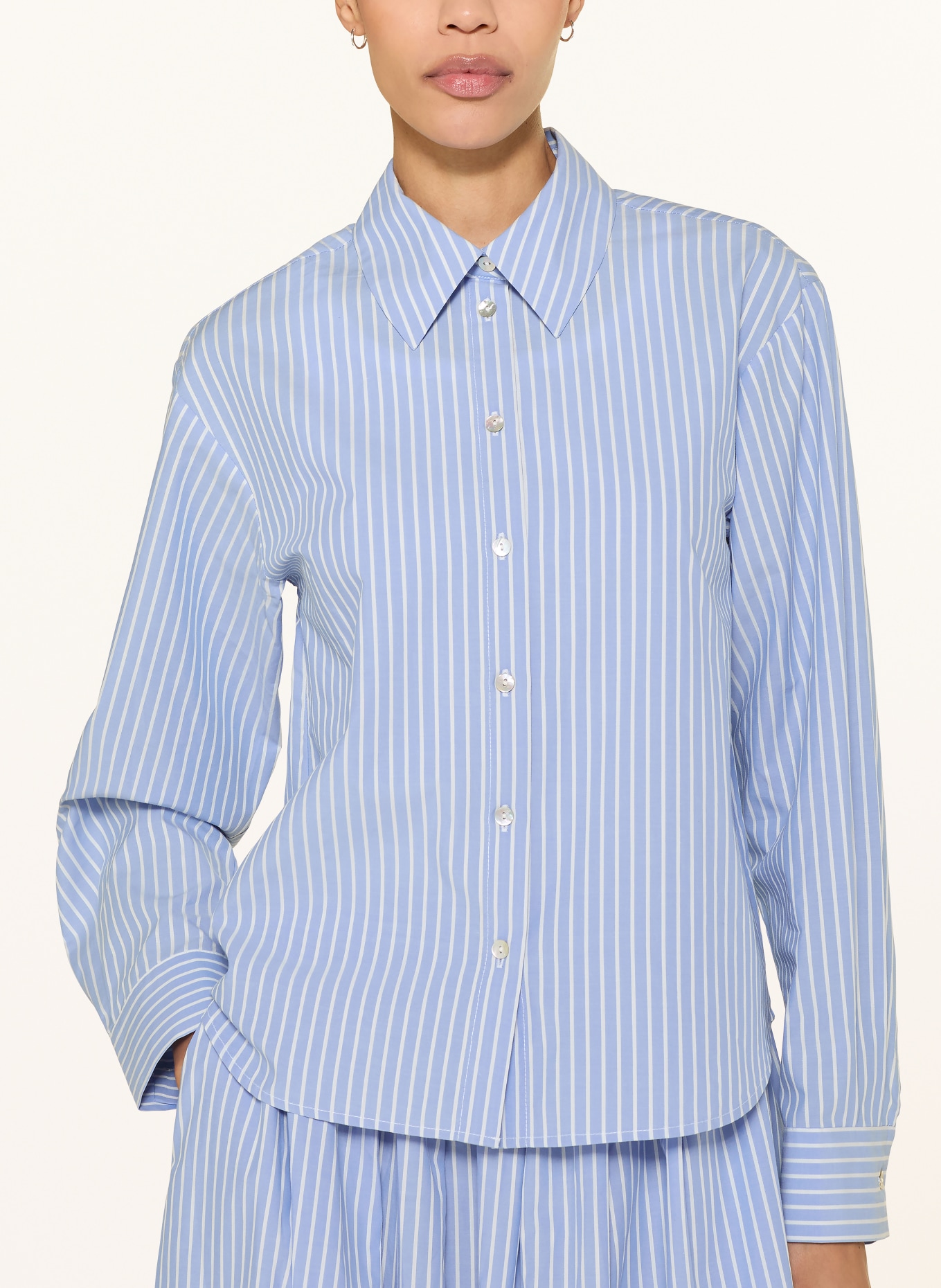 lilienfels Hemdbluse: HELLBLAU / WEISS