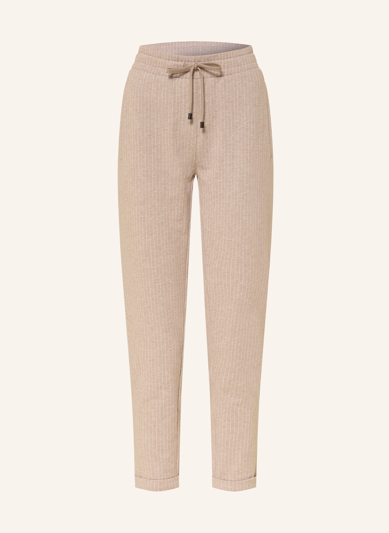 Juvia Pantalon de survêtement MARGIE: BEIGE / BLANC