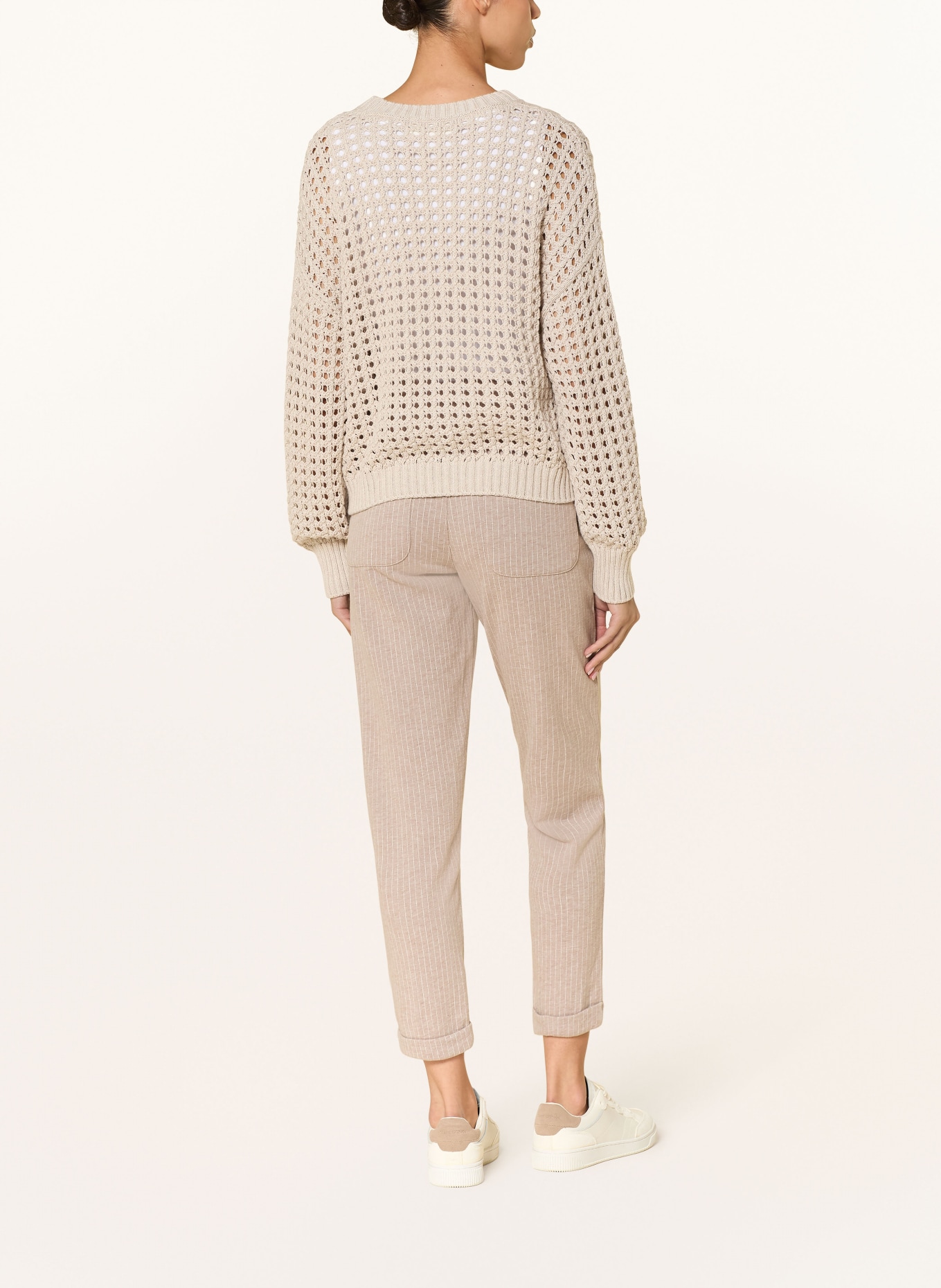 Juvia Pantalon de survêtement MARGIE: BEIGE / BLANC