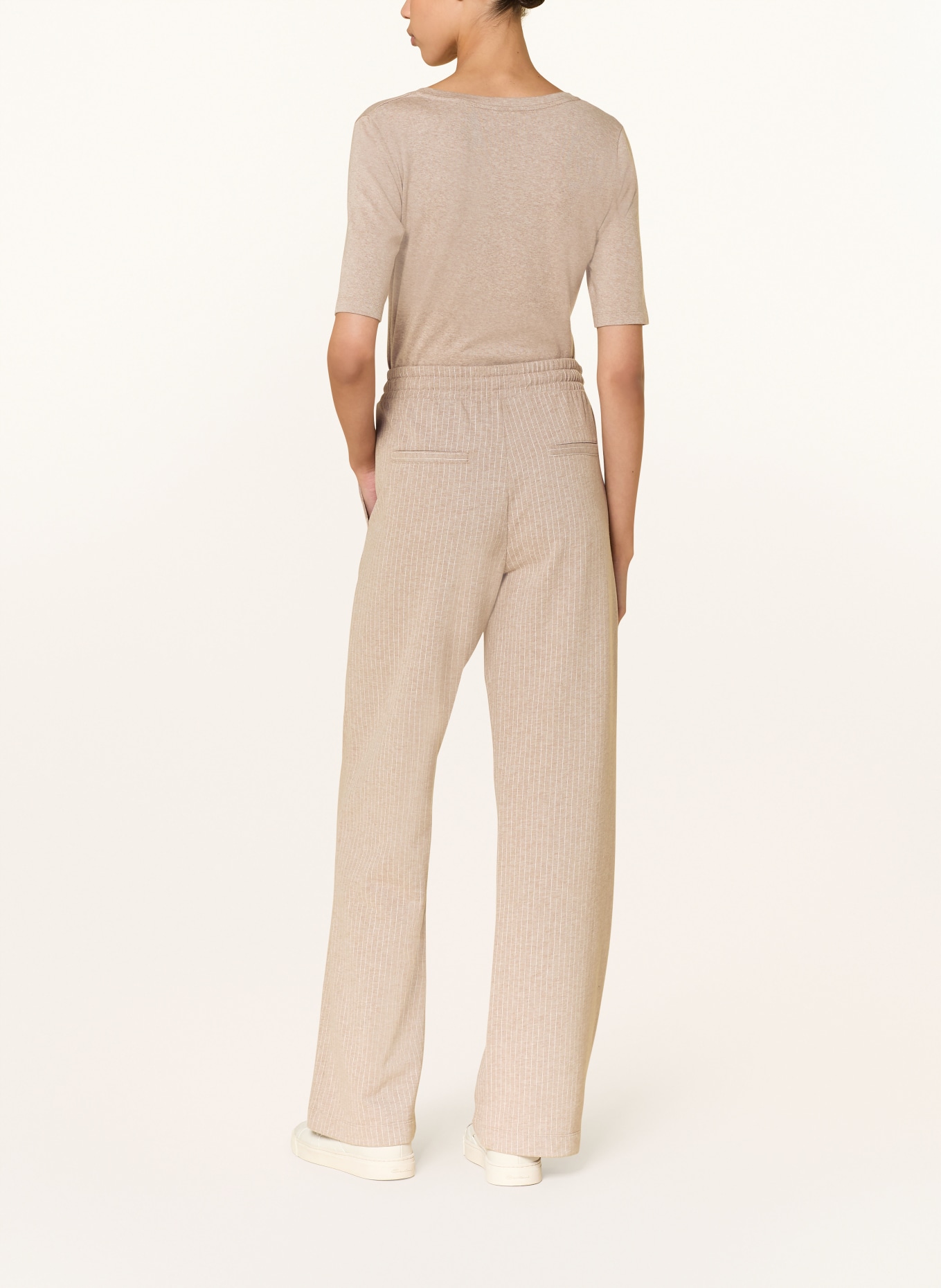 Juvia Pantalon de survêtement MARISA: BEIGE / BLANC