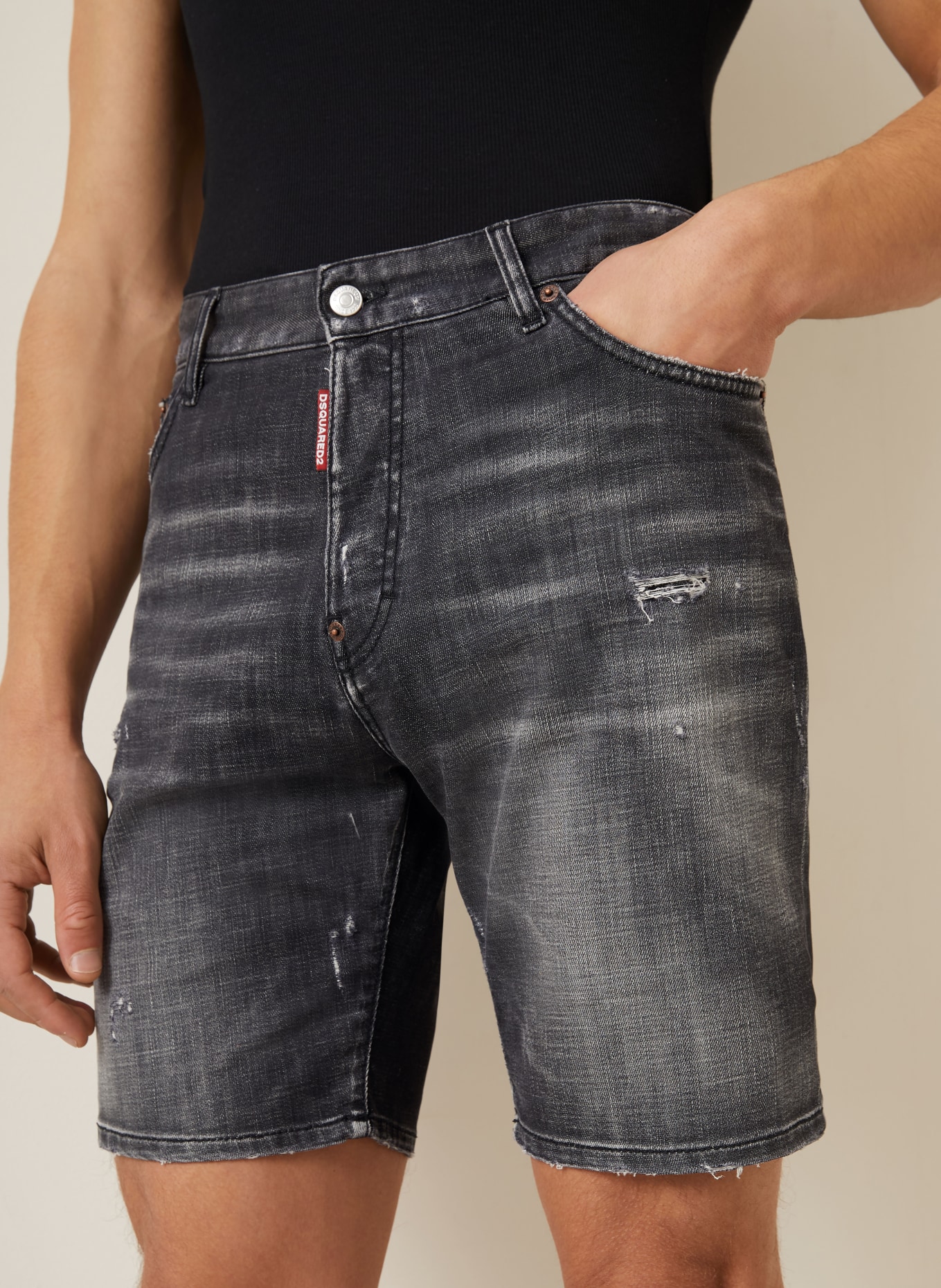 DSQUARED2 Jeansshorts: DUNKELGRAU