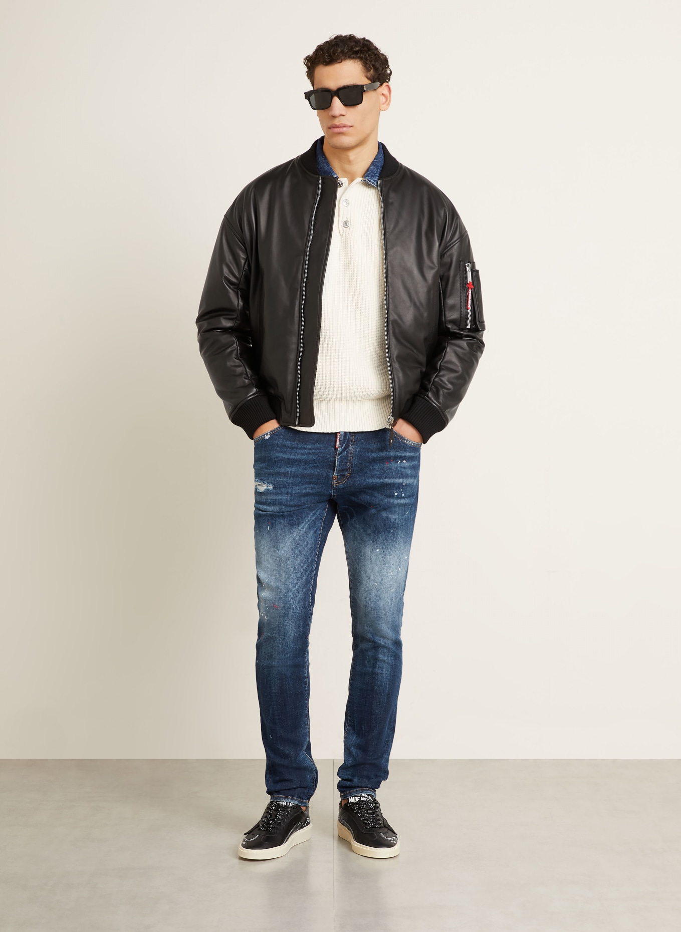 DSQUARED2 Dżinsy TEDDY Extra Slim Fit: 470 NAVY BLUE