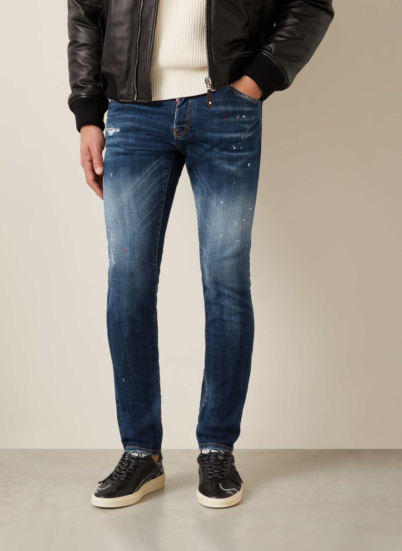 DSQUARED2 Dżinsy TEDDY Extra Slim Fit: 470 NAVY BLUE