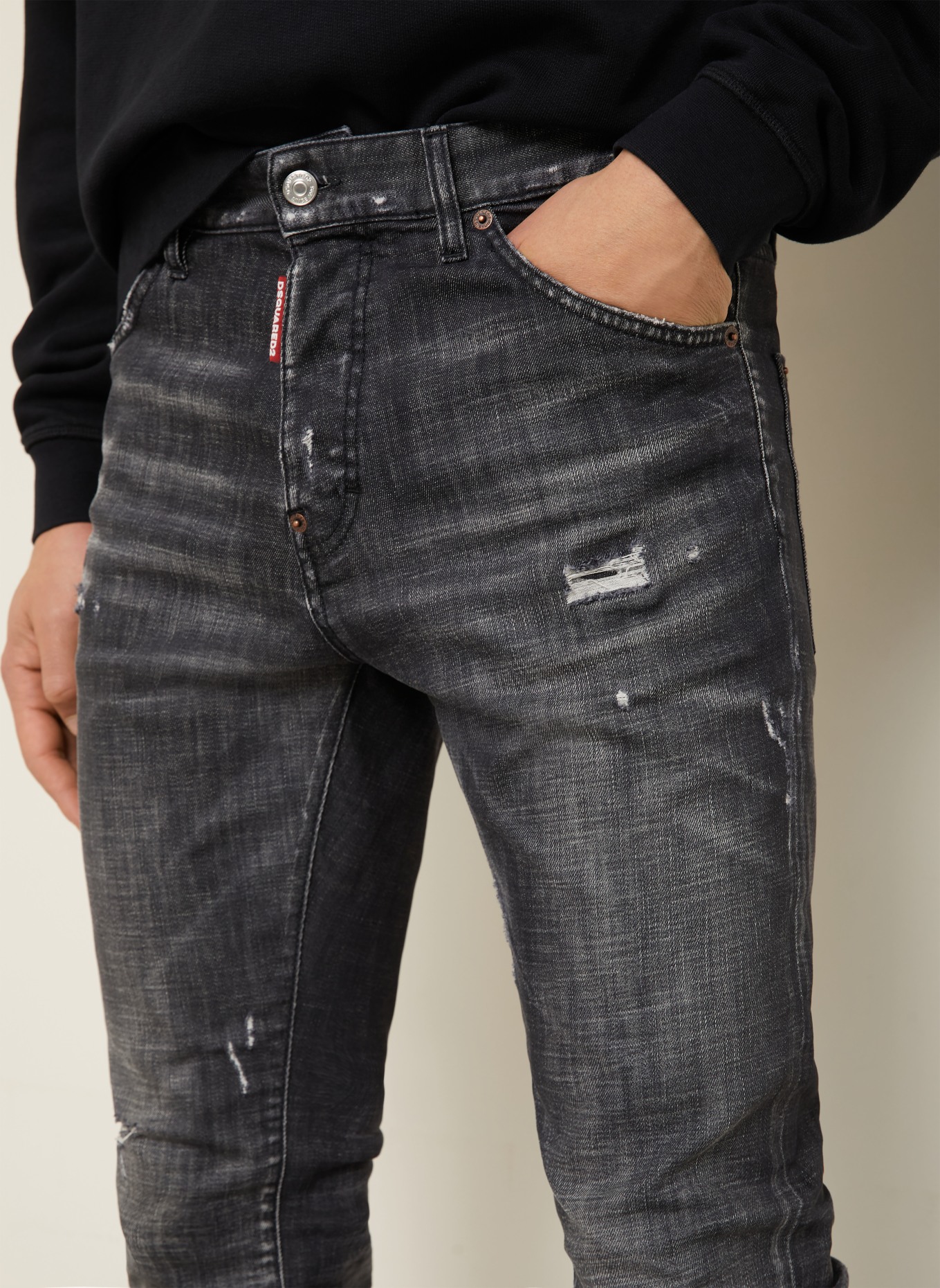 DSQUARED2 Jeans TEDDY Extra Slim Fit: 900 BLACK