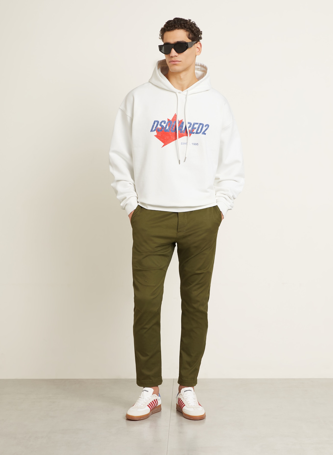 DSQUARED2 hoodie: WHITE / RED / BLUE