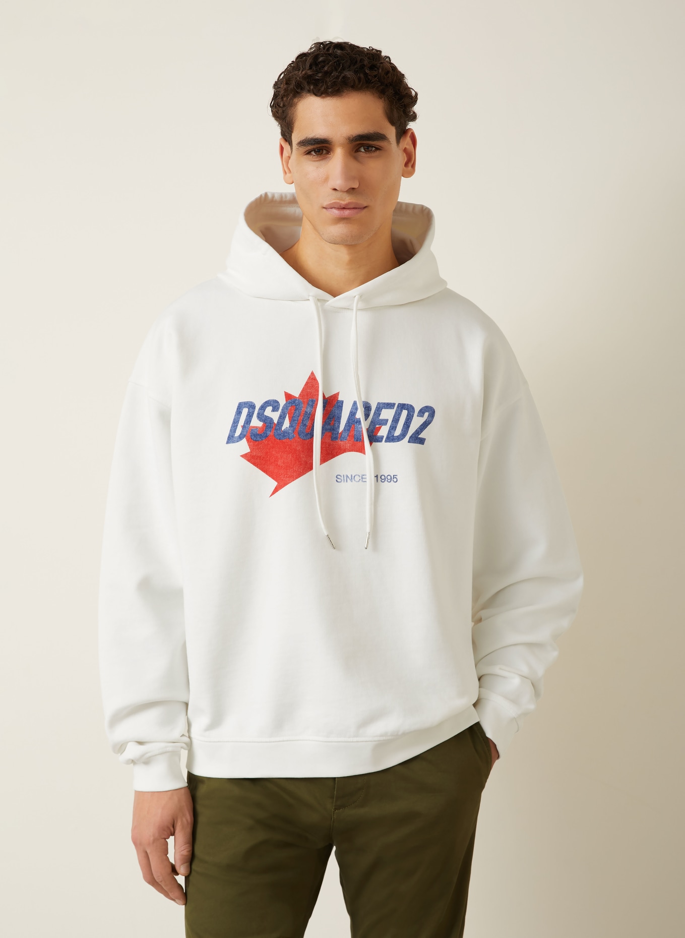 DSQUARED2 hoodie: WHITE / RED / BLUE