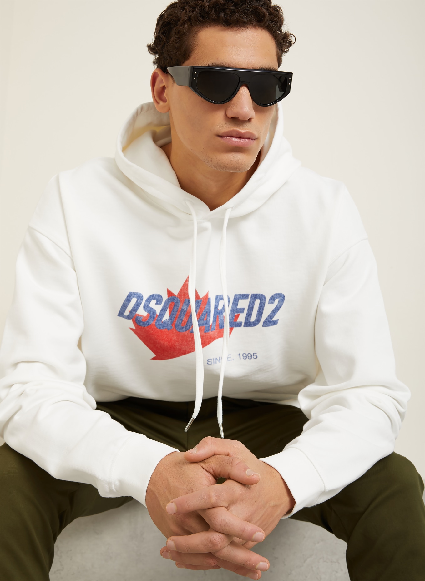 DSQUARED2 hoodie: WHITE / RED / BLUE