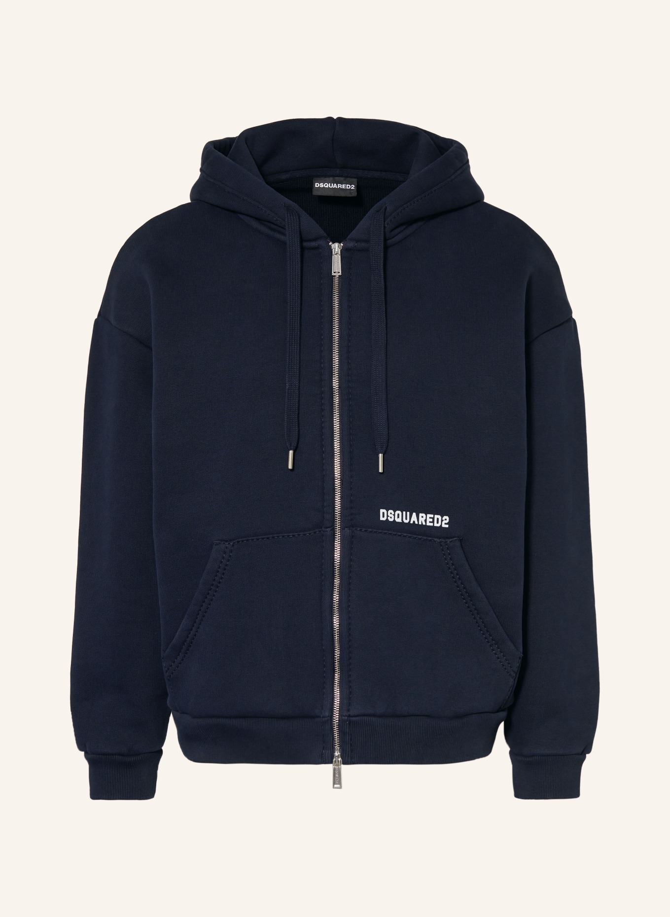 DSQUARED2 sweat jacket: DARK BLUE / WHITE