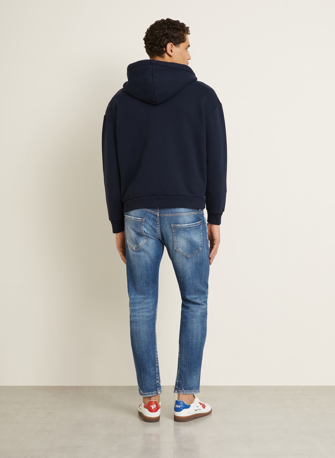 DSQUARED2 sweat jacket: DARK BLUE / WHITE