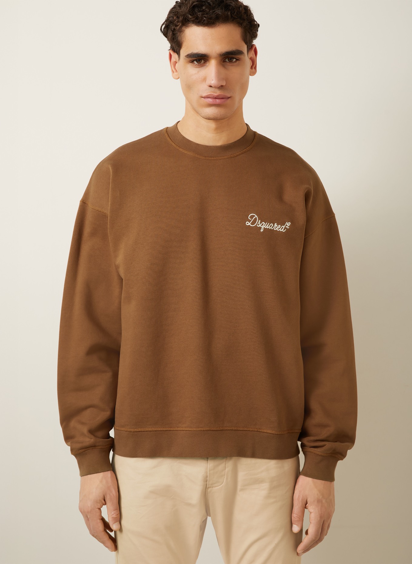 DSQUARED2 sweatshirt: BROWN / CREAM