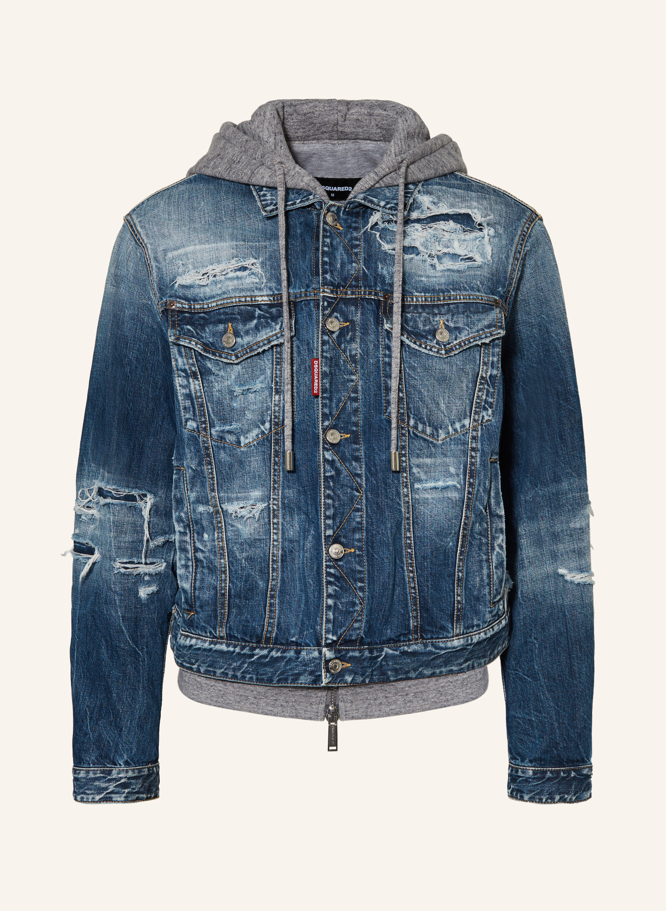 DSQUARED2 Jeansjacke mit Blende: BLAU / GRAU