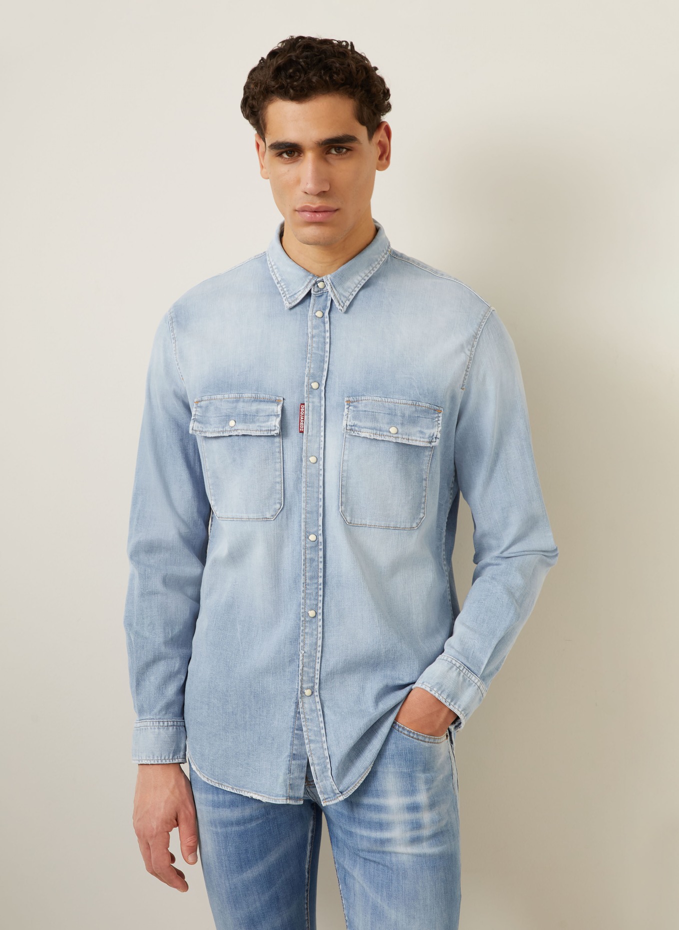 DSQUARED2 Jeanshemd Regular Fit: HELLBLAU