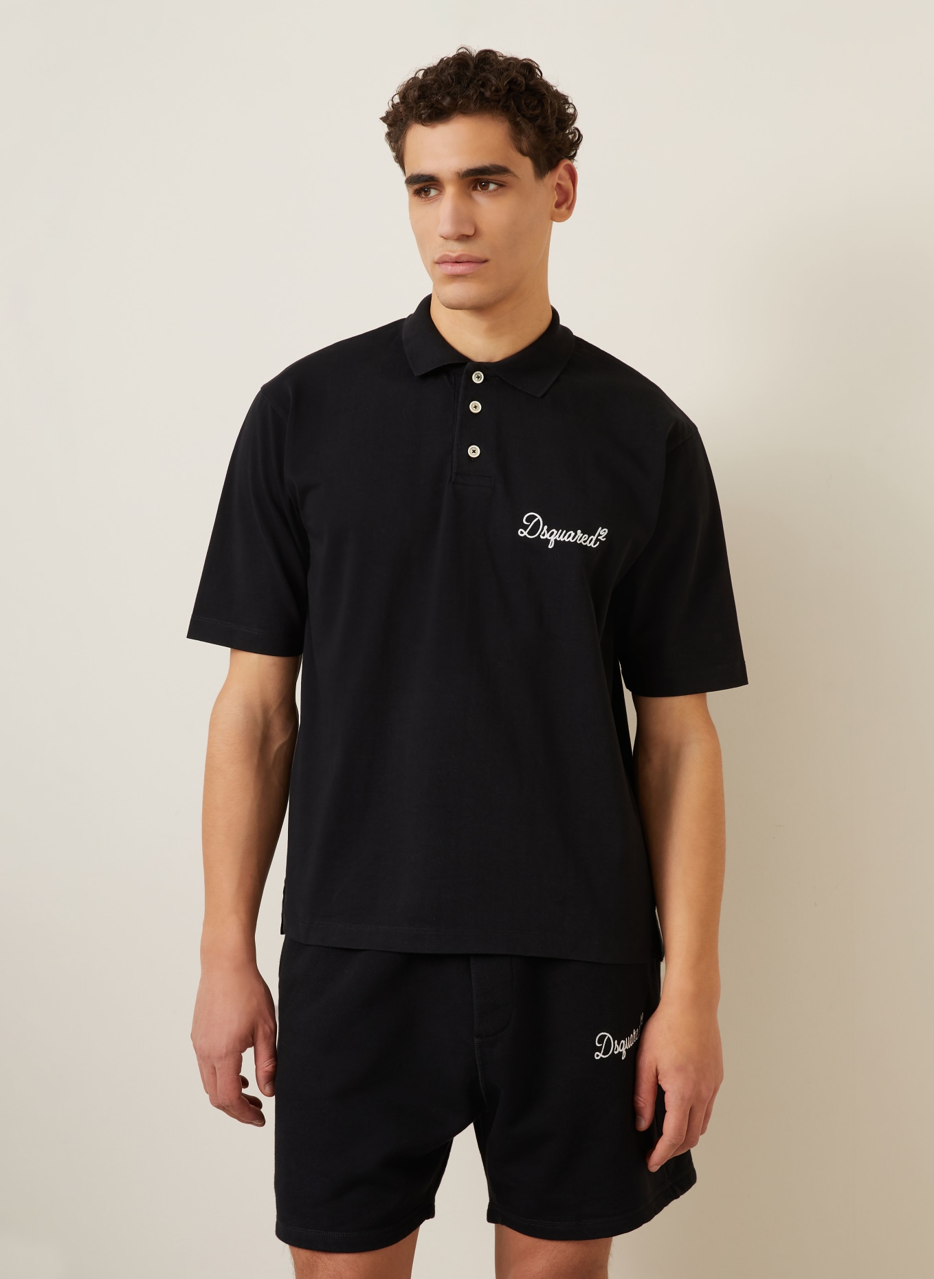DSQUARED2 Jersey-Poloshirt: SCHWARZ