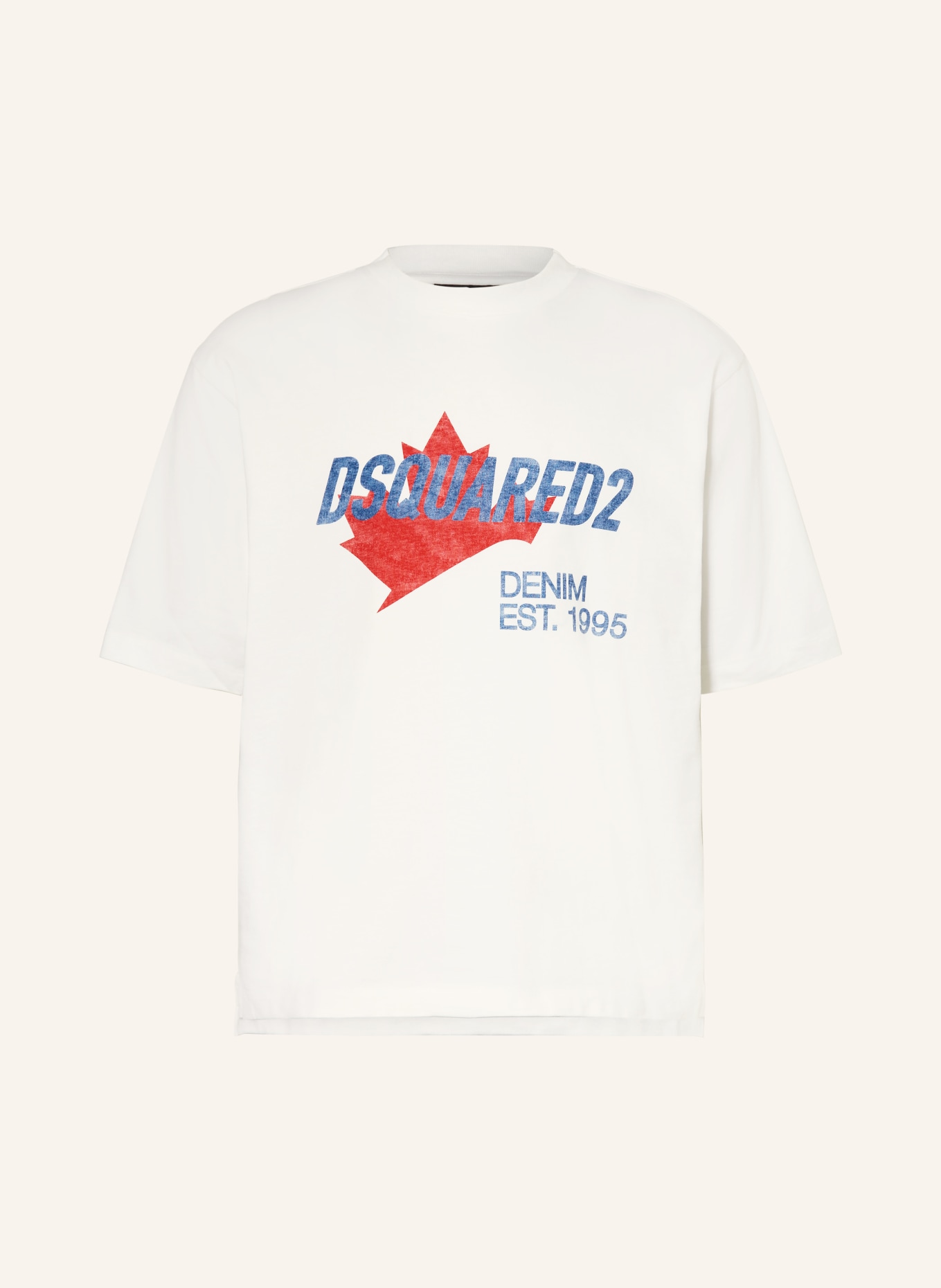 DSQUARED2 T-Shirt: WEISS / ROT / BLAU