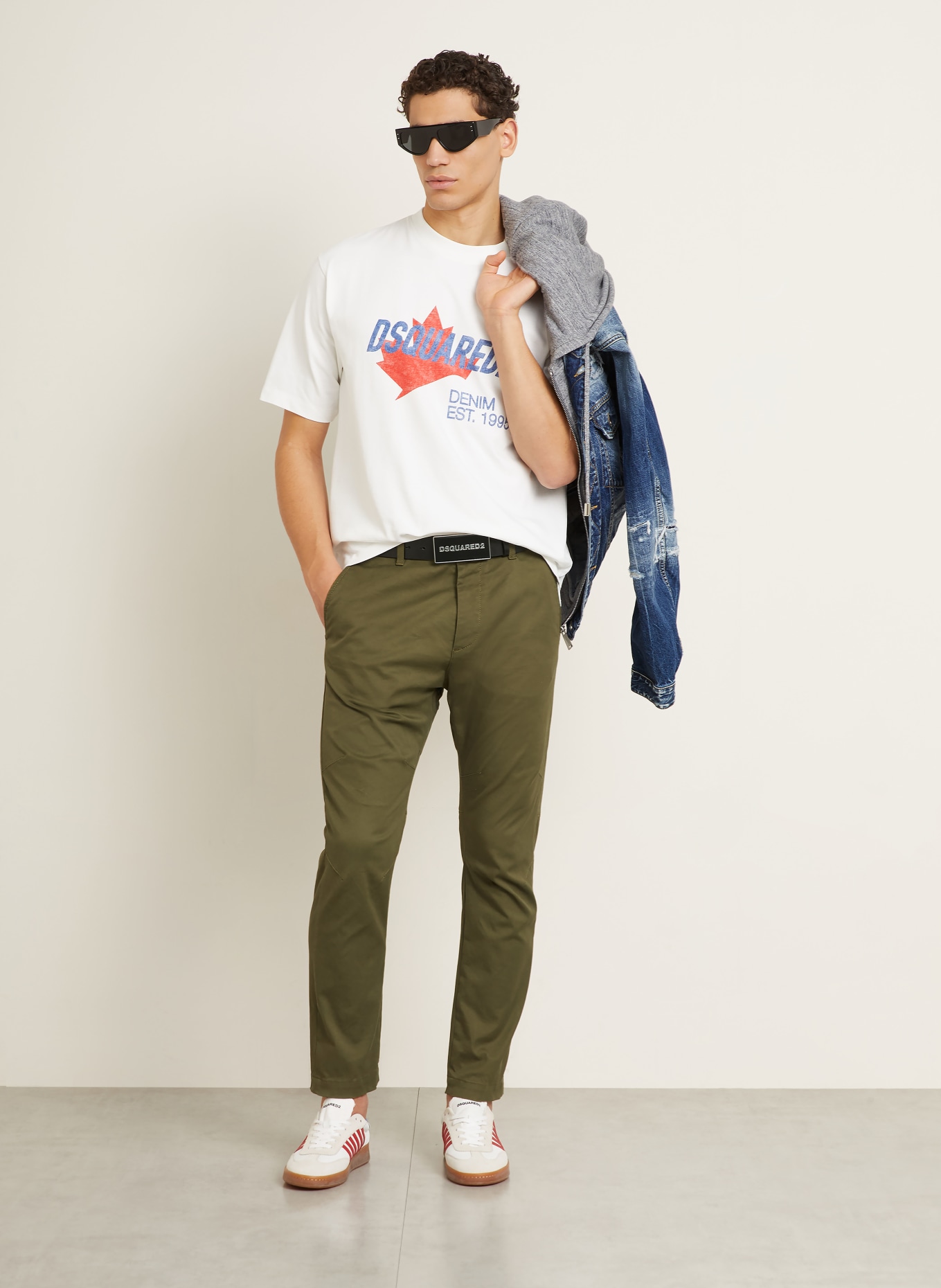 DSQUARED2 T-Shirt: WEISS / ROT / BLAU