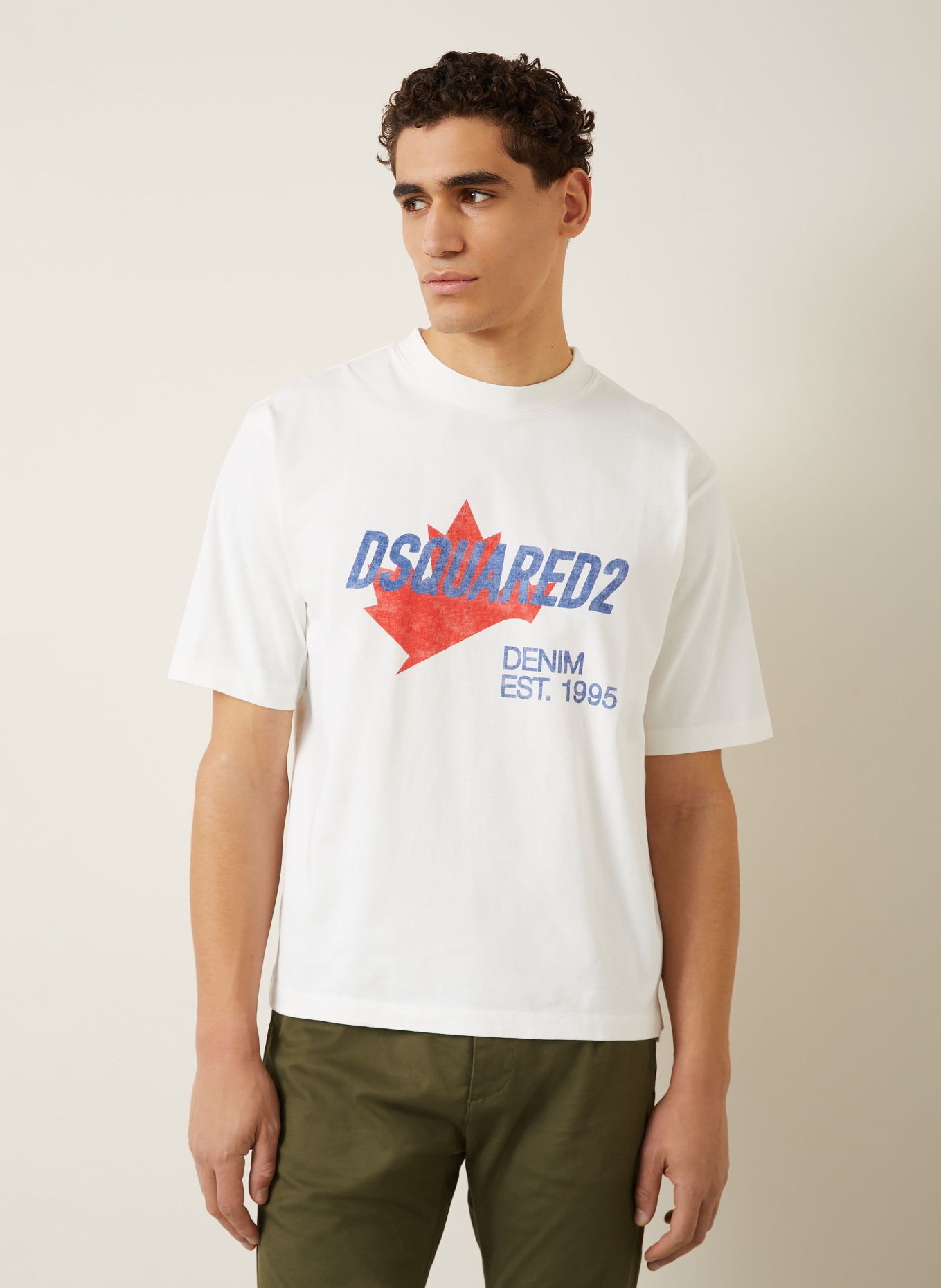 DSQUARED2 T-Shirt: WEISS / ROT / BLAU