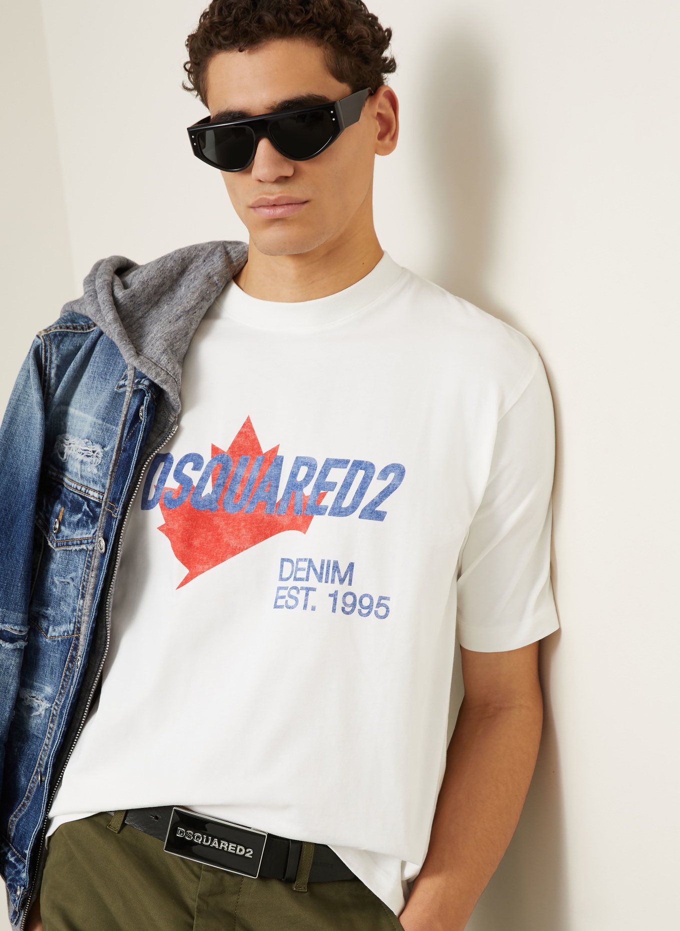 DSQUARED2 T-Shirt: WEISS / ROT / BLAU