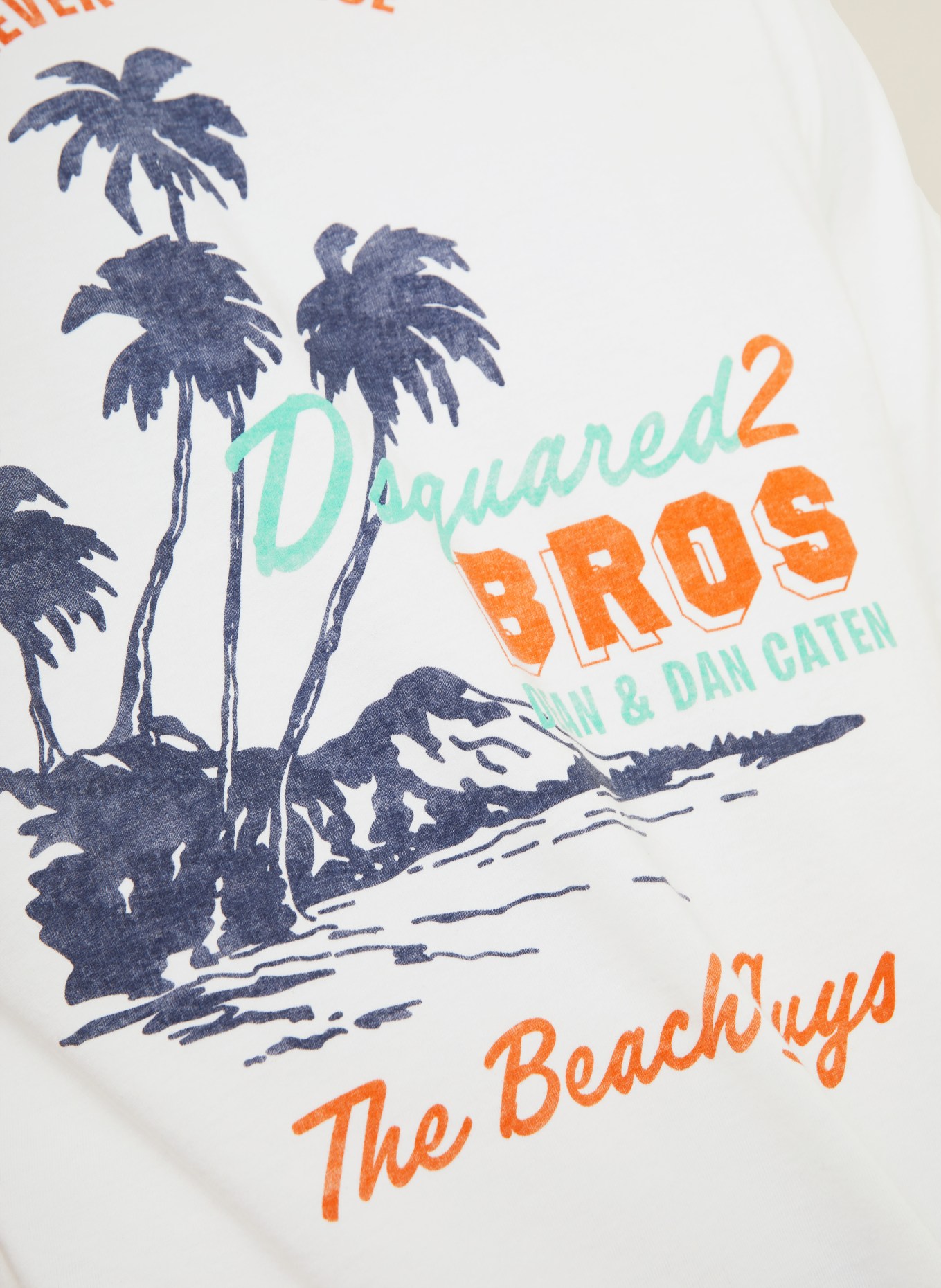 DSQUARED2 T-shirt: WHITE / ORANGE / DARK BLUE