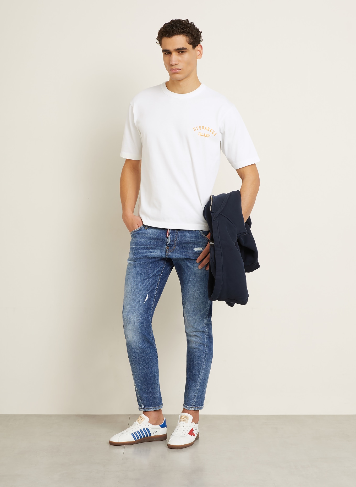 DSQUARED2 koszulka: BIAŁY / POMARAŃCZOWY