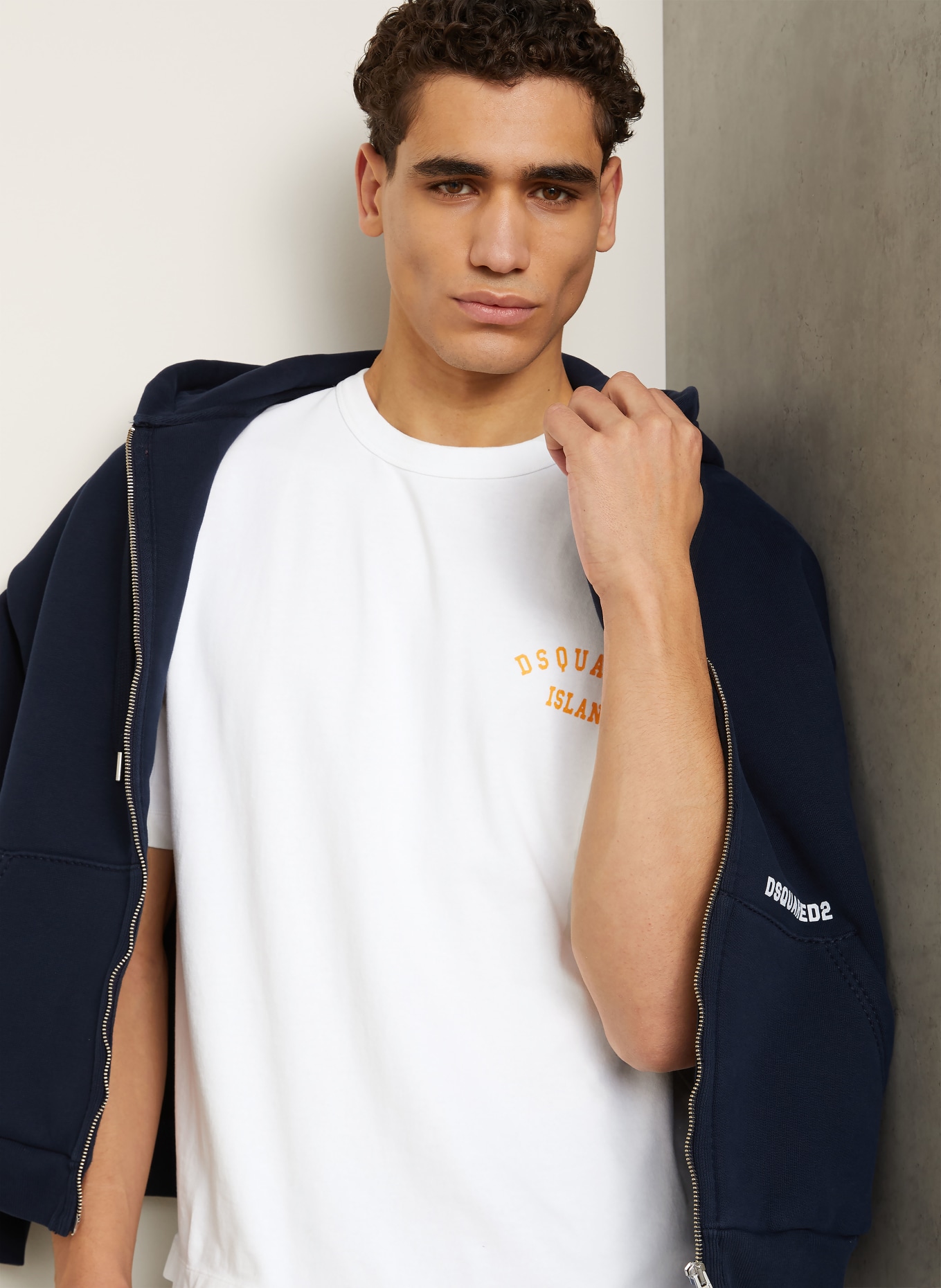 DSQUARED2 koszulka: BIAŁY / POMARAŃCZOWY