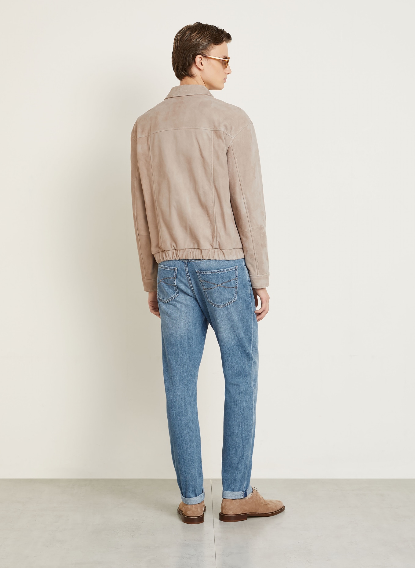 BRUNELLO CUCINELLI Lederjacke GIUBINO: TAUPE