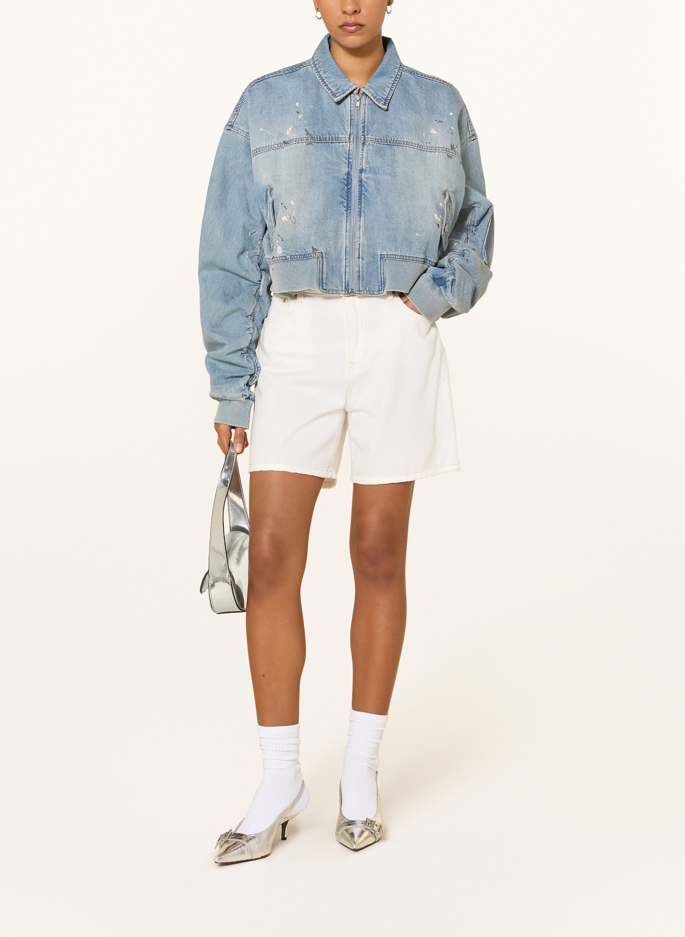 GUESS szorty jeansowe: ECRU