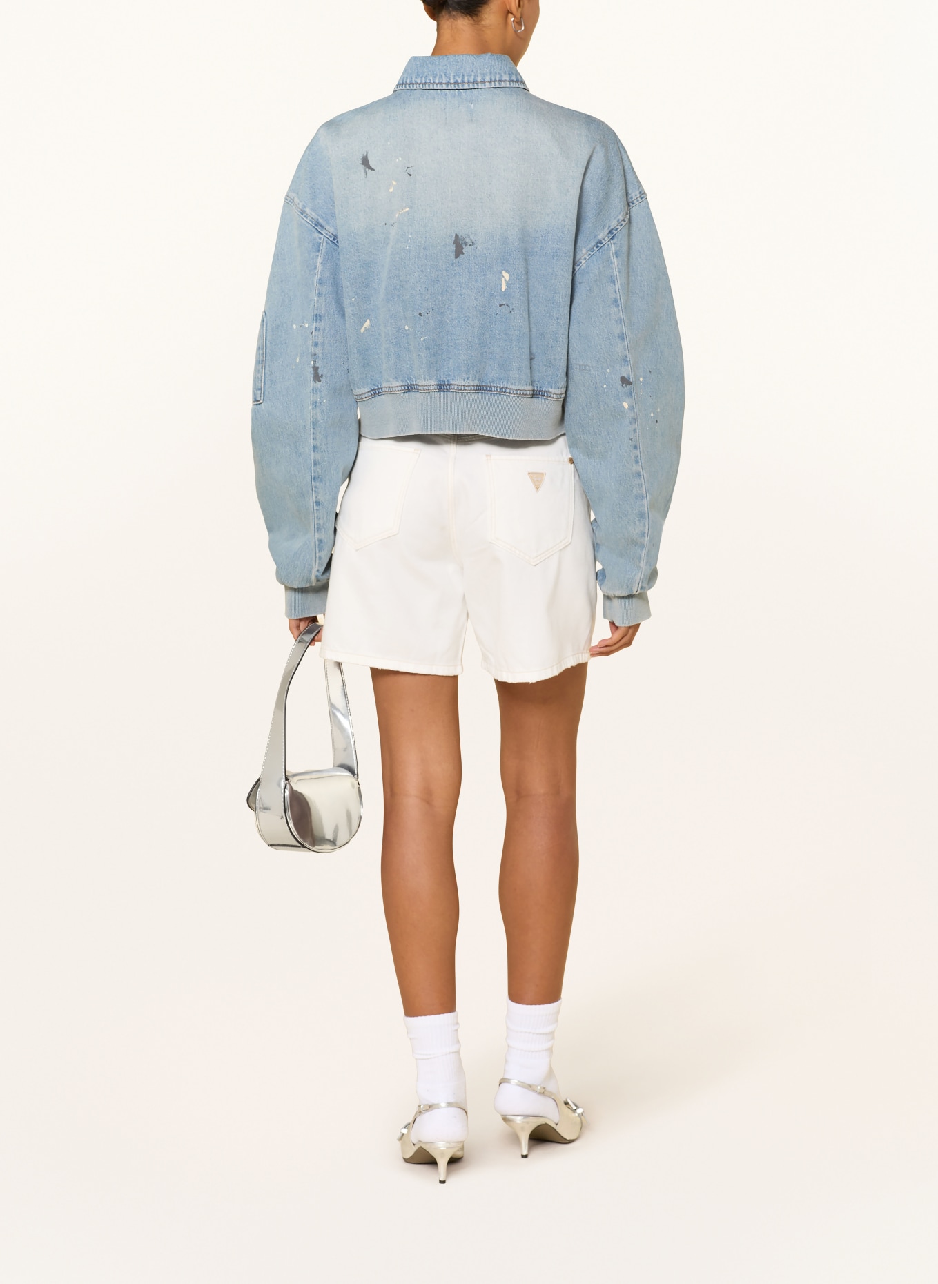 GUESS szorty jeansowe: ECRU