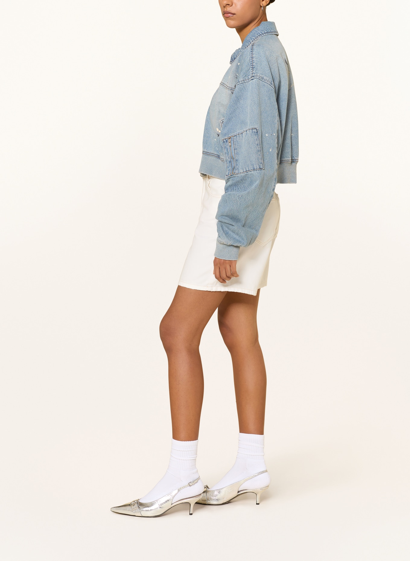 GUESS szorty jeansowe: ECRU