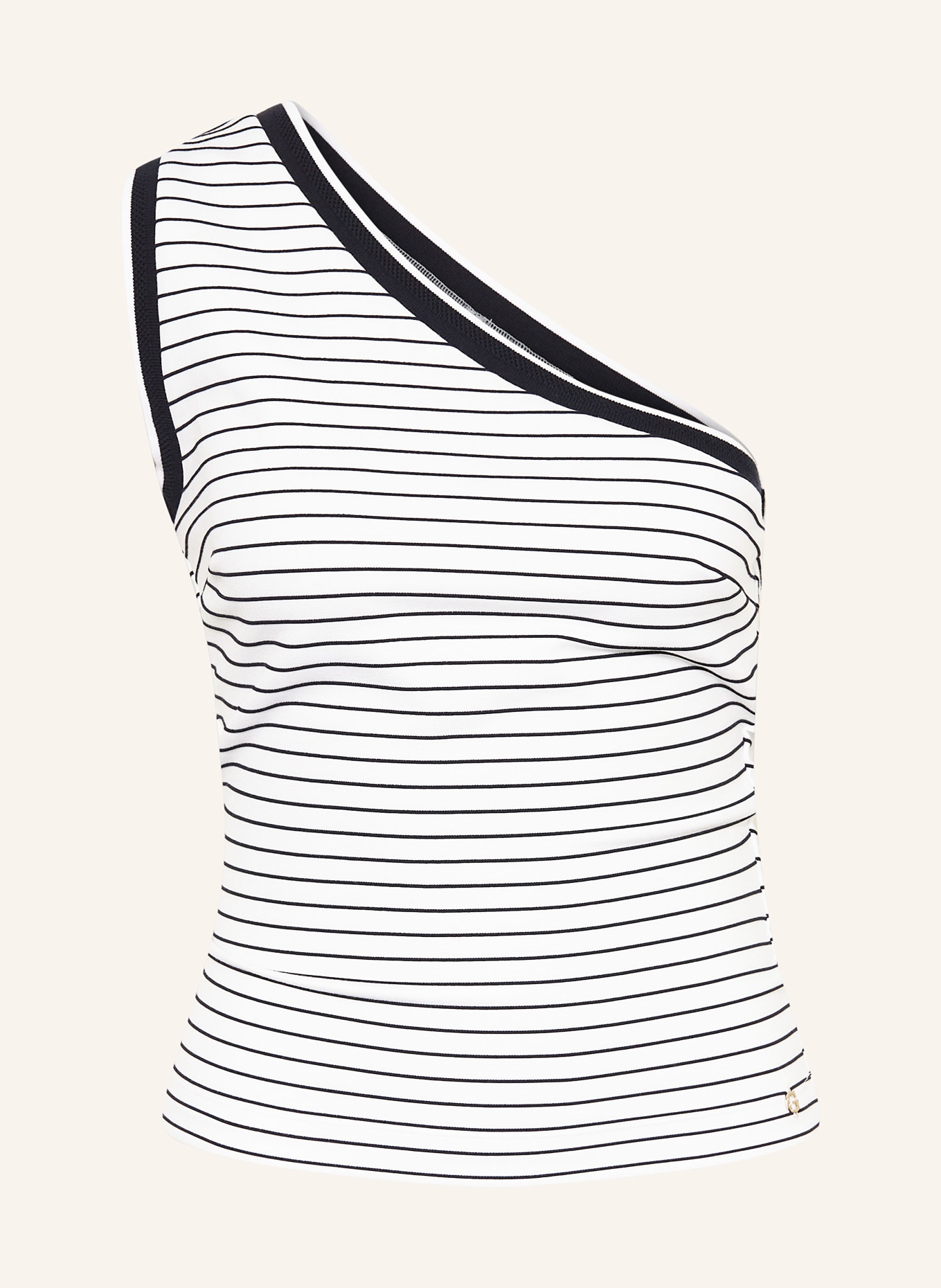 GUESS One-Shoulder-Top ALPHONSINE: WEISS / DUNKELBLAU