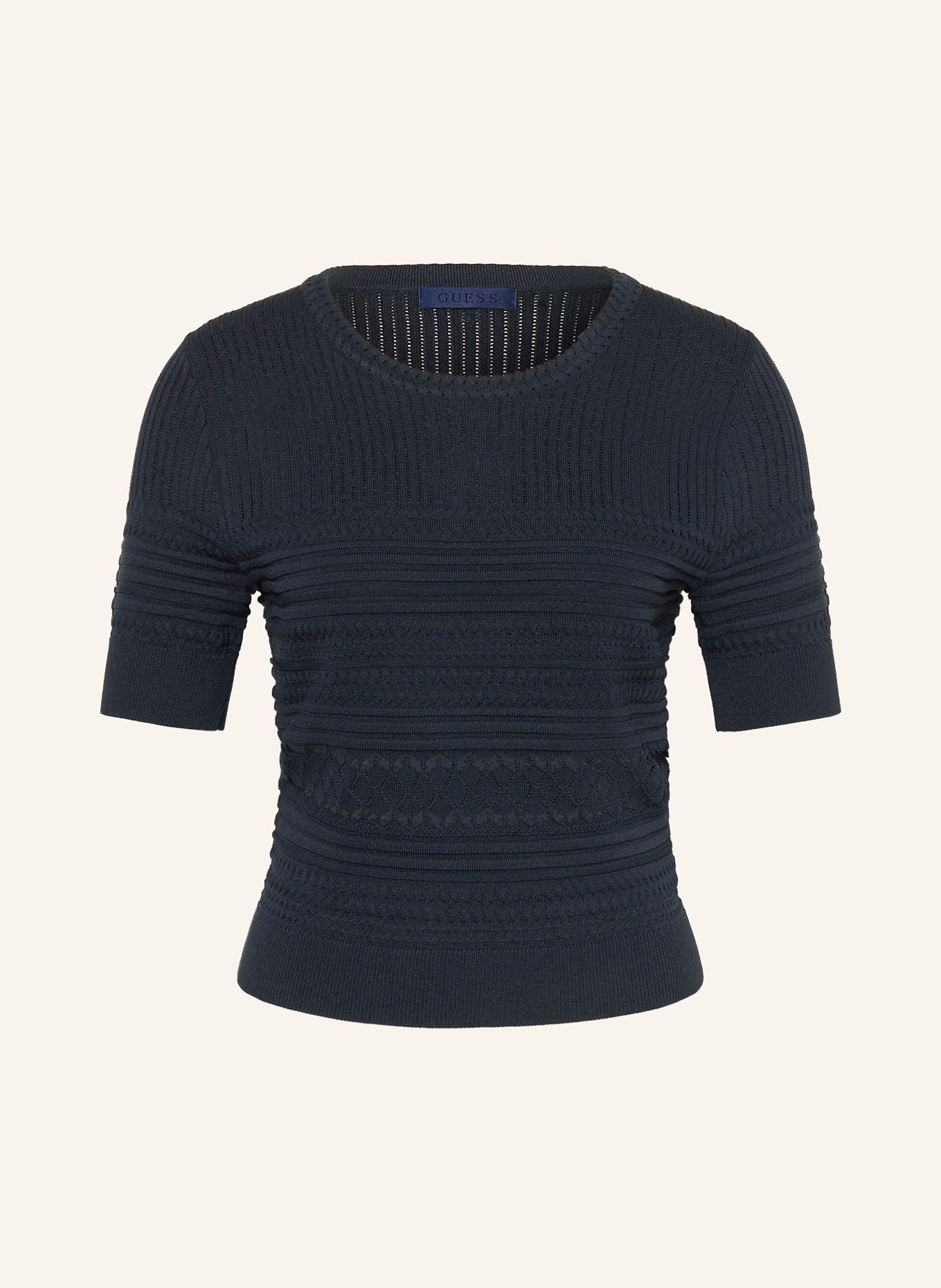 GUESS Pull en maille MICHELLE: BLEU FONCÉ