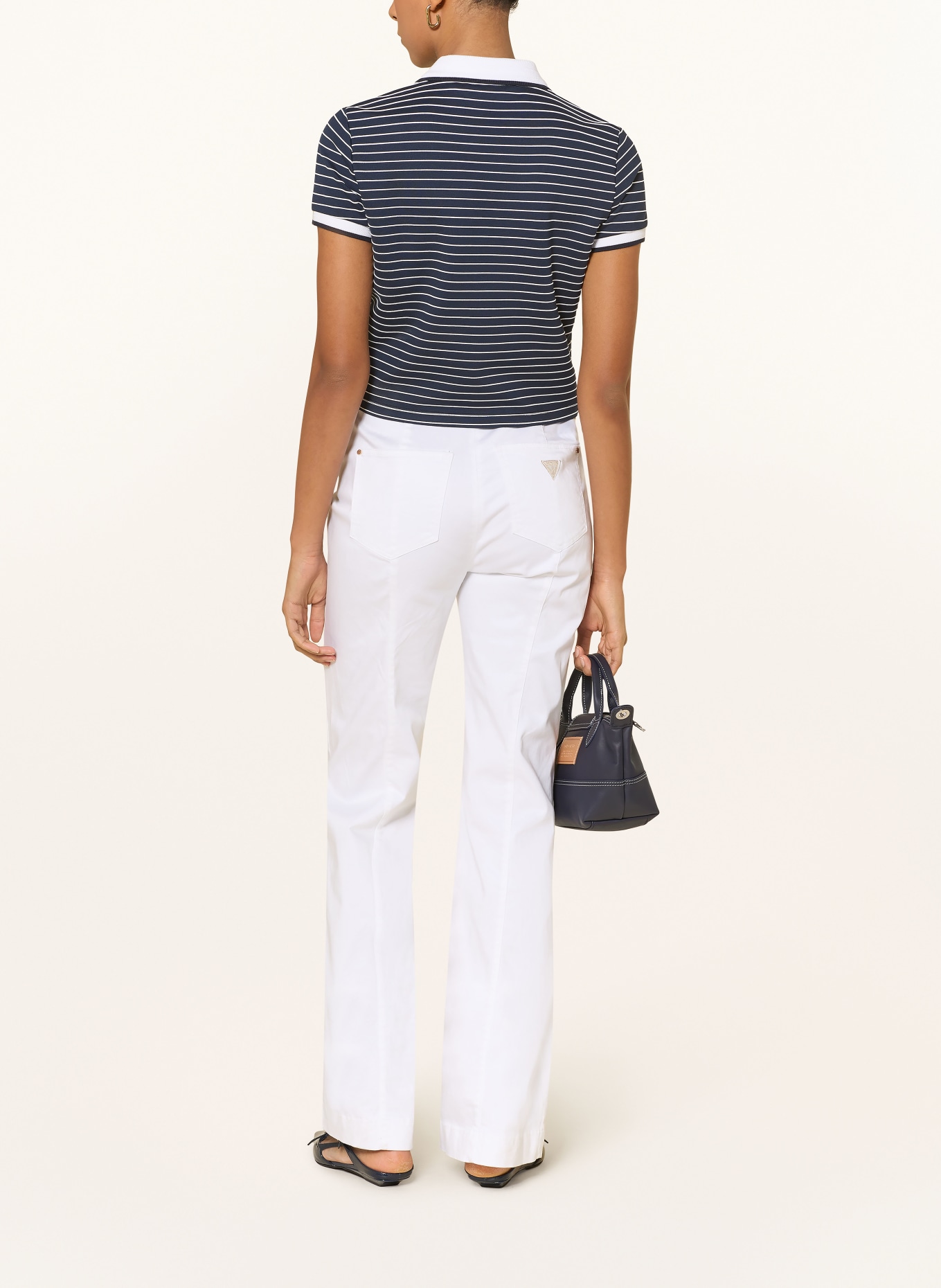 GUESS jersey polo shirt: DARK BLUE / WHITE