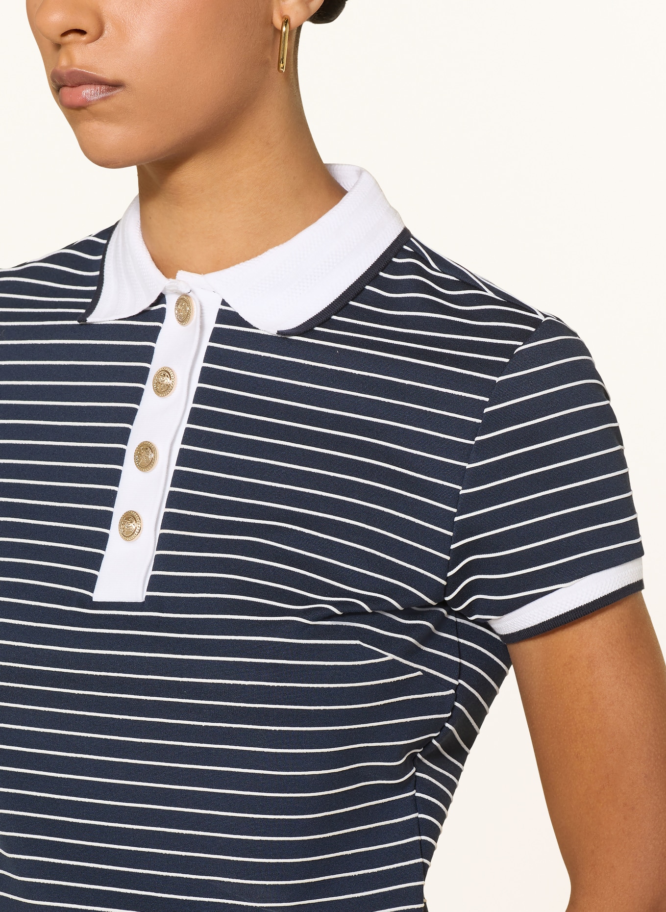 GUESS jersey polo shirt: DARK BLUE / WHITE