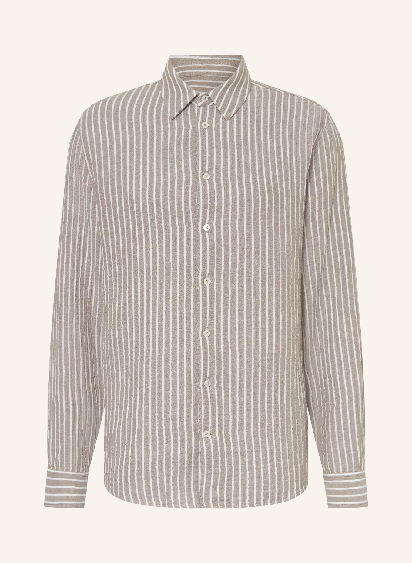 Juvia Regular fit muslin shirt: KHAKI / WHITE