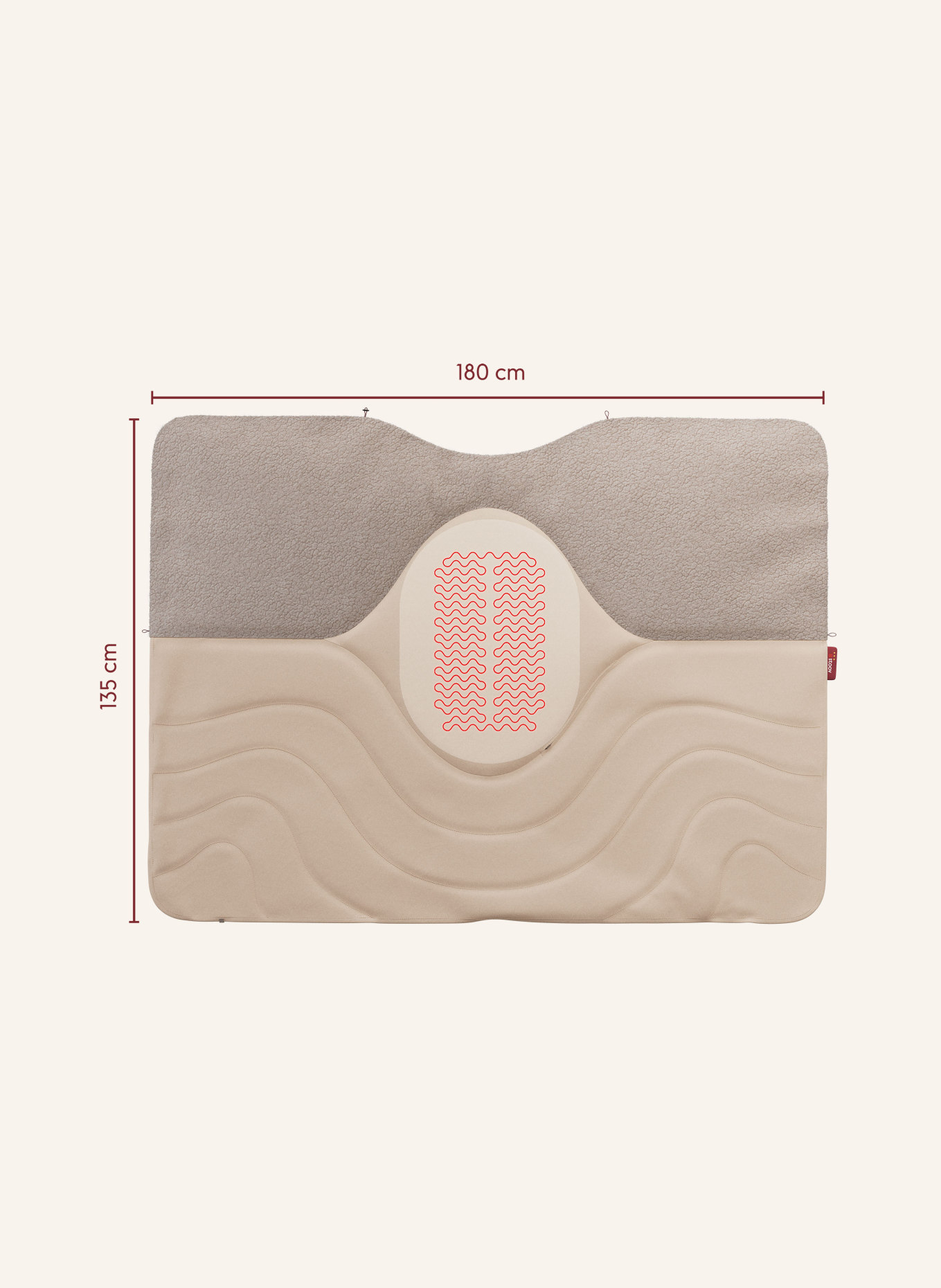 stoov Vyhřívaná deka HUGE HUG S3: BÉŽOVÁ / ČERNOŠEDÁ