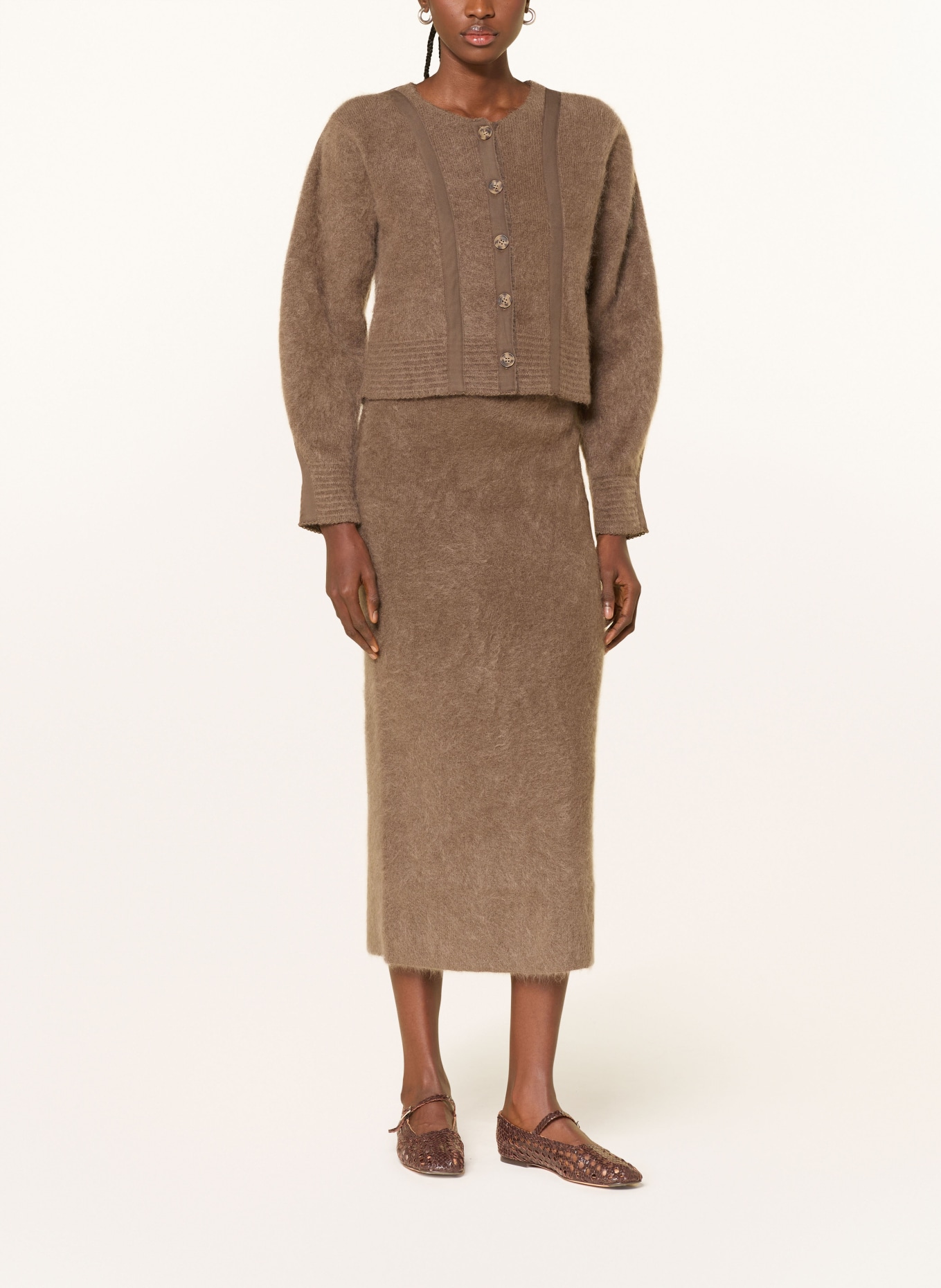 BY MALENE BIRGER Strickrock ESTILLE aus Mohair: HELLBRAUN