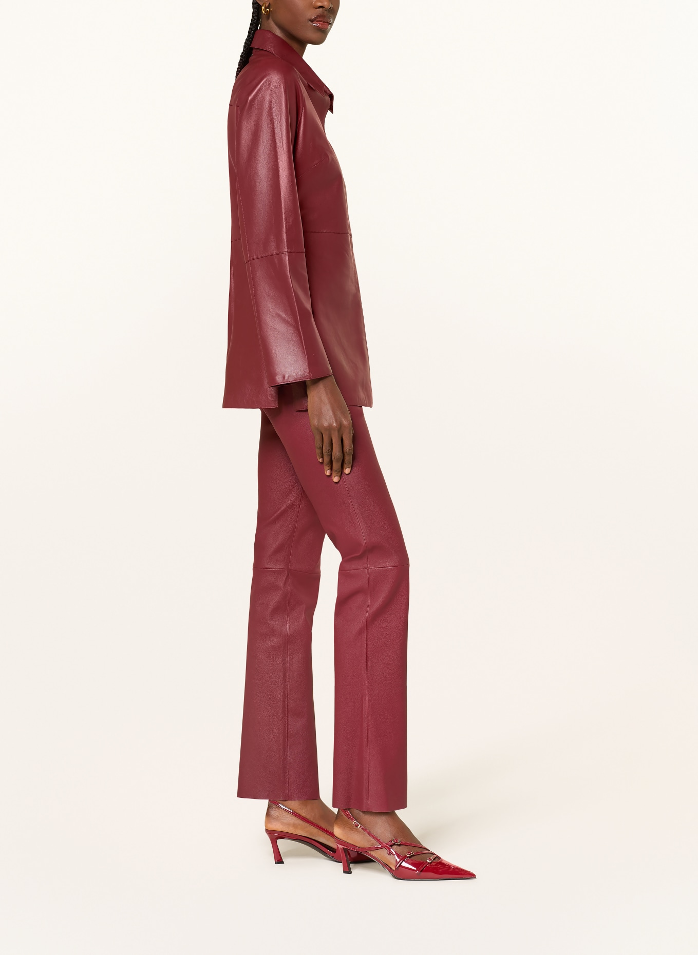 BY MALENE BIRGER Lederhose FLORENTINA: DUNKELROT