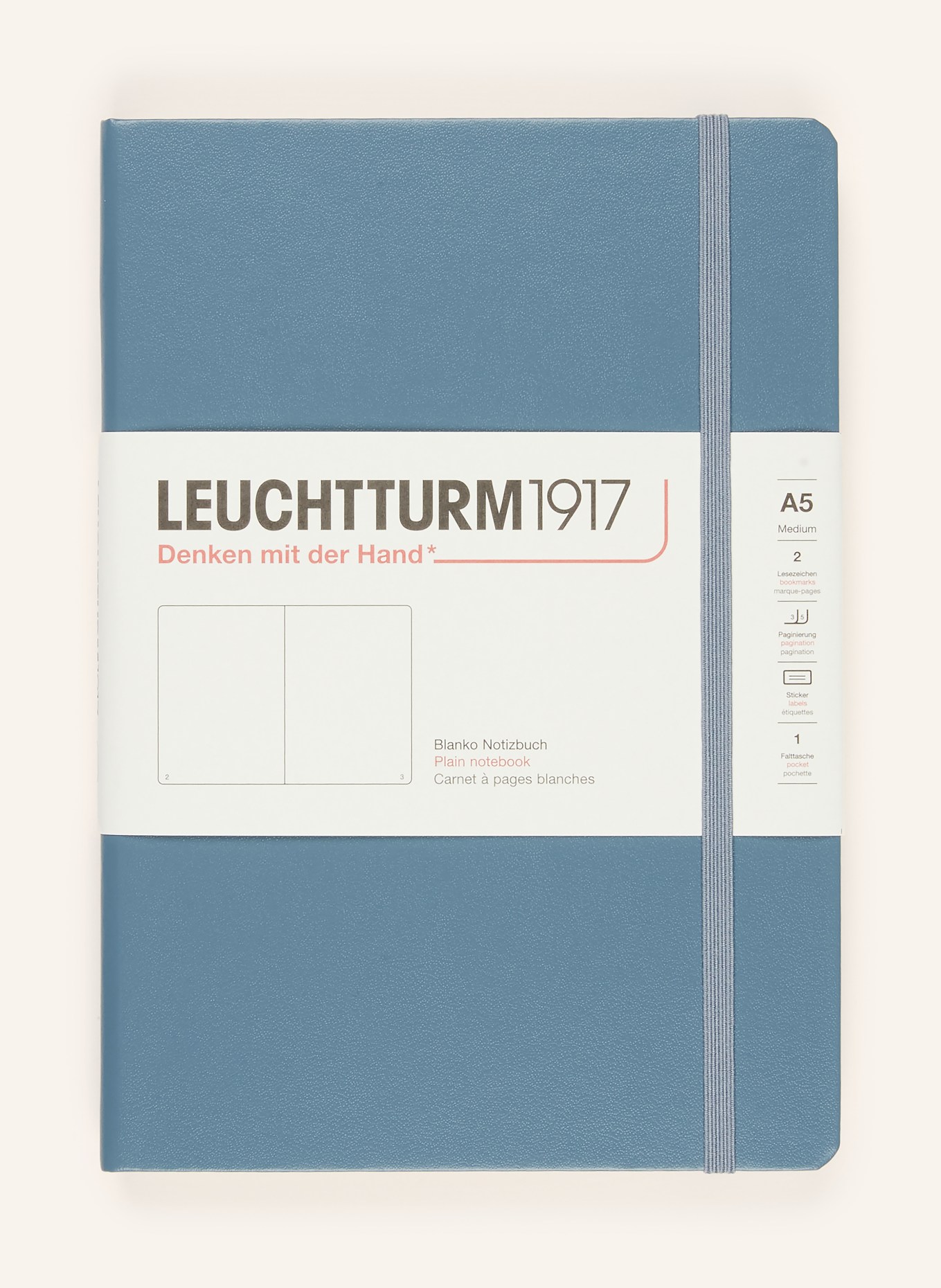 LEUCHTTURM Notizbuch MEDIUM: BLAUGRAU