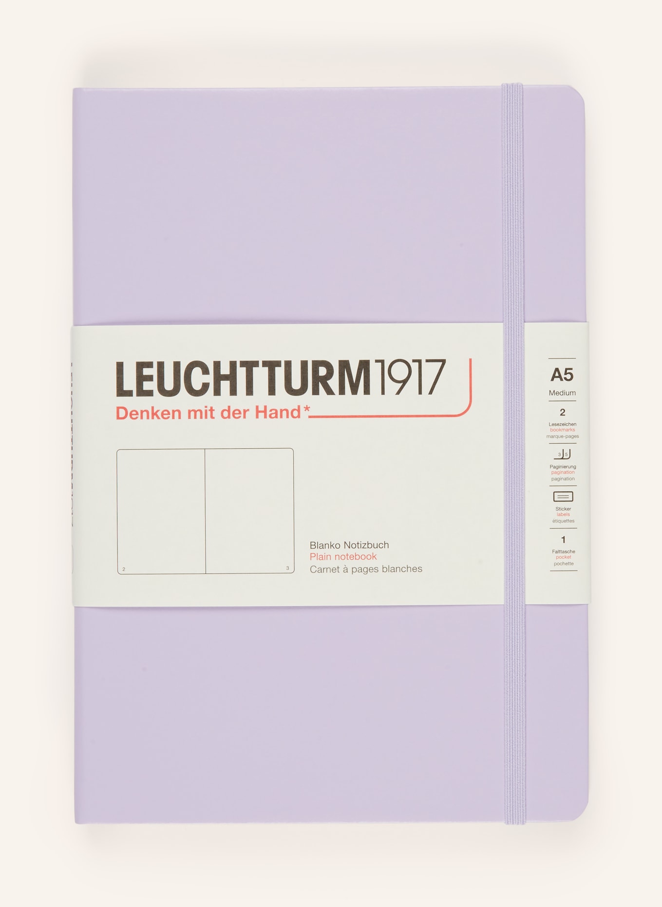LEUCHTTURM Notizbuch MEDIUM: HELLLILA