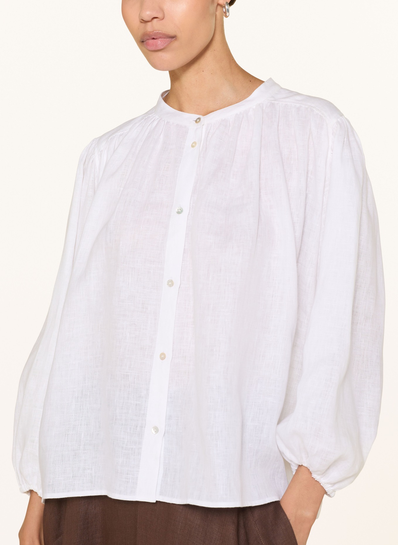 van Laack Bluzka lniana VL-CIRAH-SVKN: BIAŁY