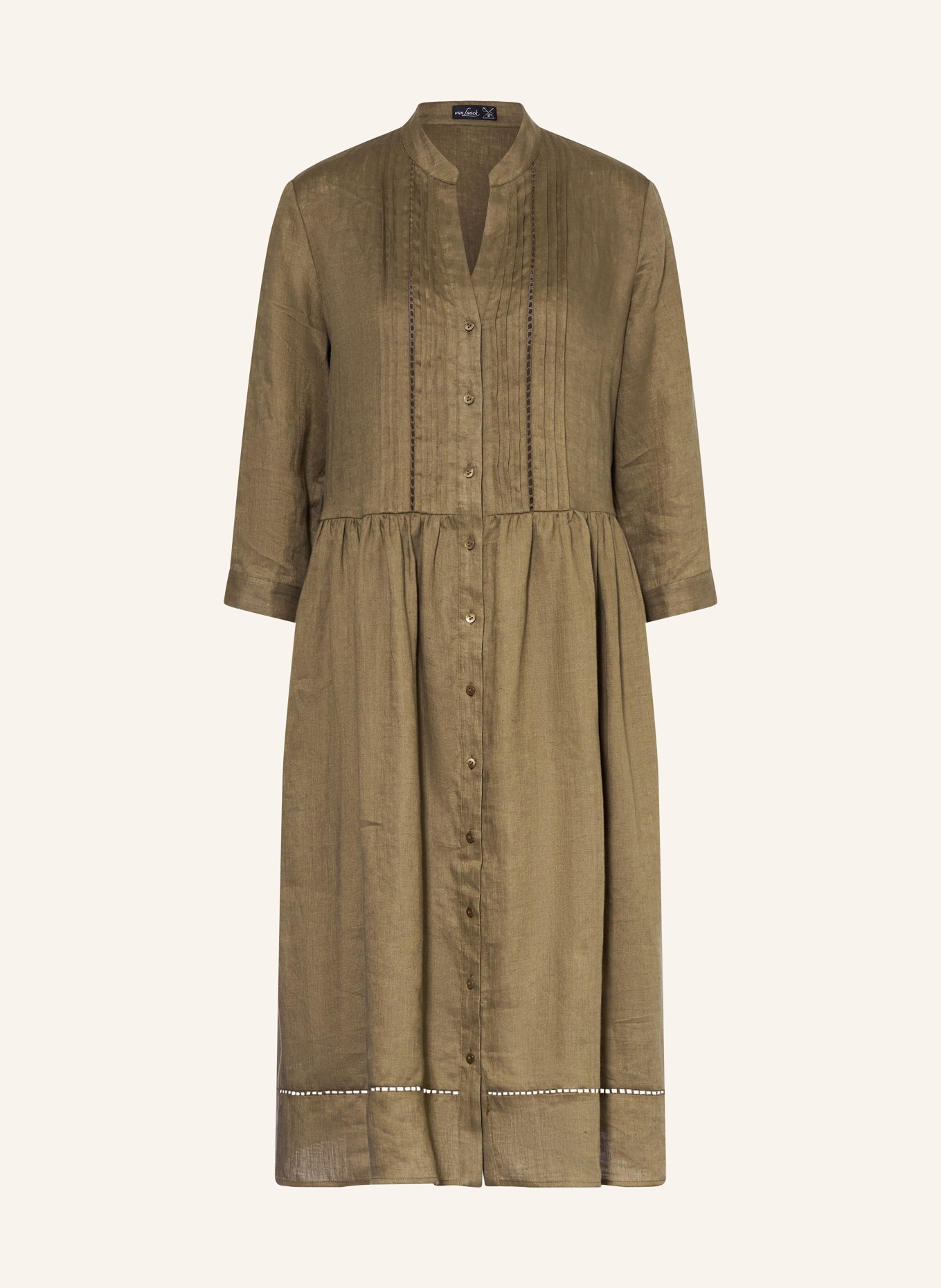 van Laack Leinenkleid VL-KAIMI-E mit 3/4-Arm: KHAKI
