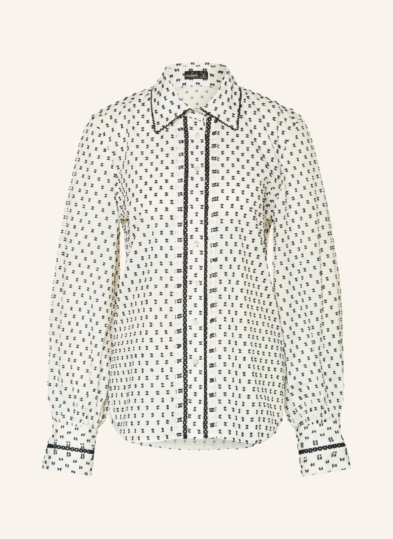 van Laack Bluzka koszulowa VL-CELLINE-PB: BIAŁY / GRANATOWY