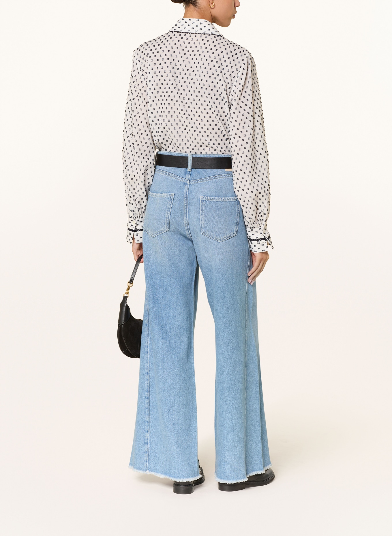 van Laack Bluzka koszulowa VL-CELLINE-PB: BIAŁY / GRANATOWY