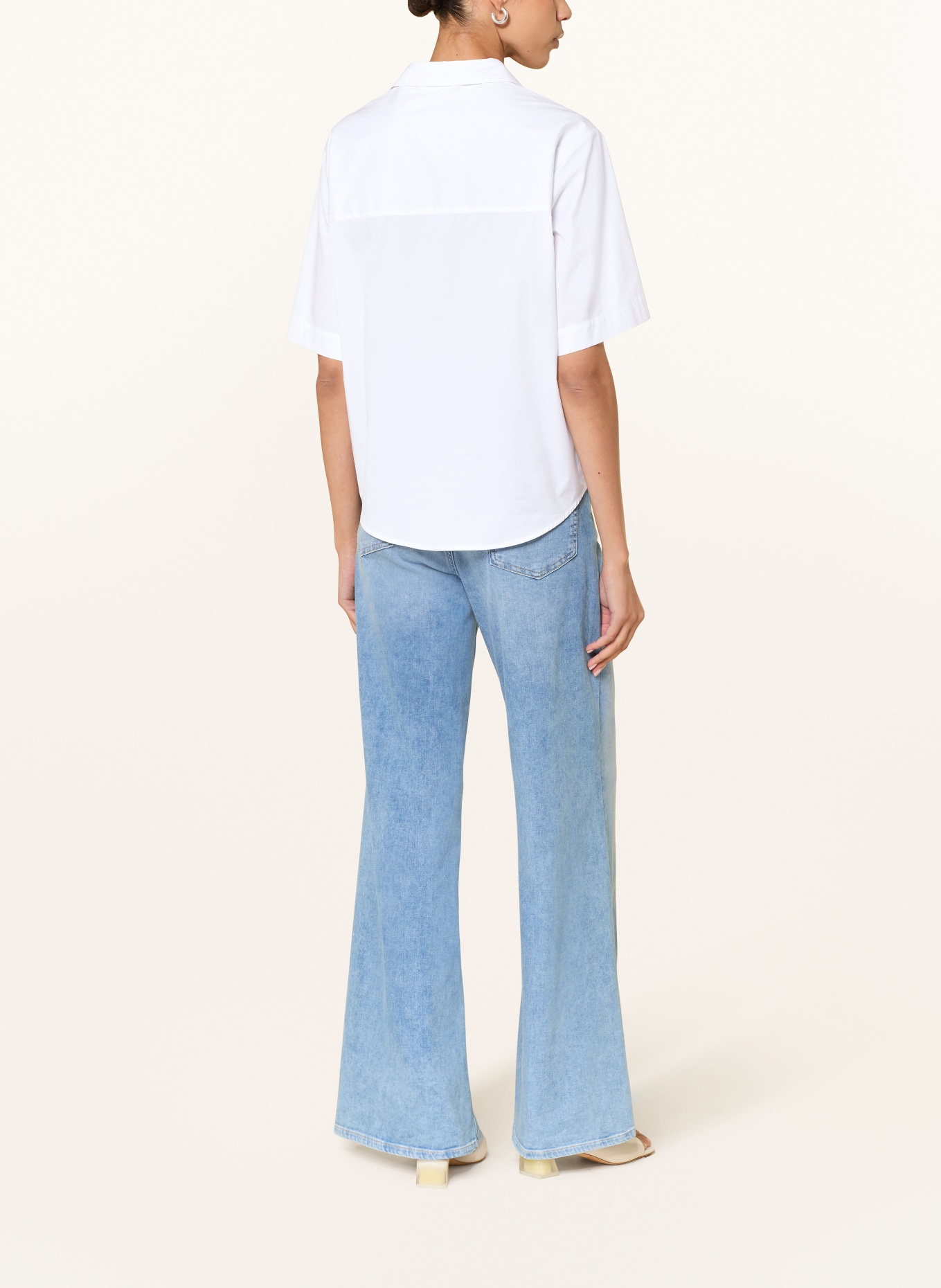 van Laack Hemdbluse VL-AZIKA-PB mit Schmuckperlen: WEISS / SILBER